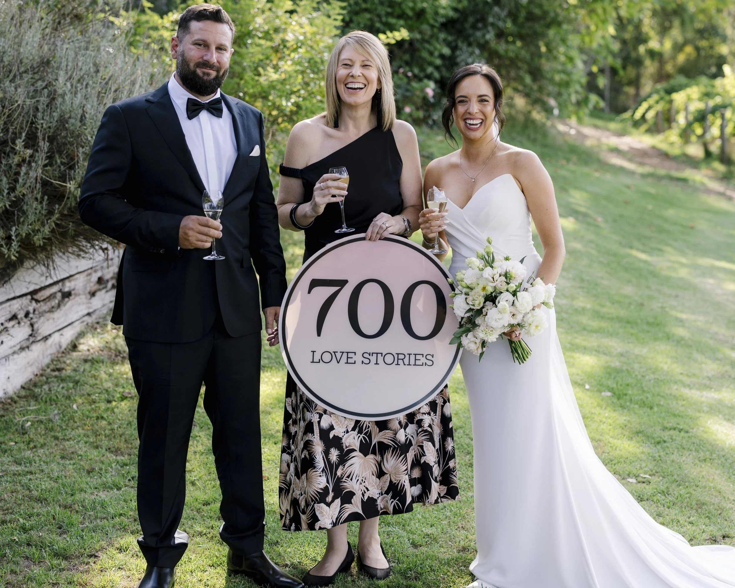 Adelaide wedding ceremony with celebrant Penelope and couple celebrating 700 love stories milestone