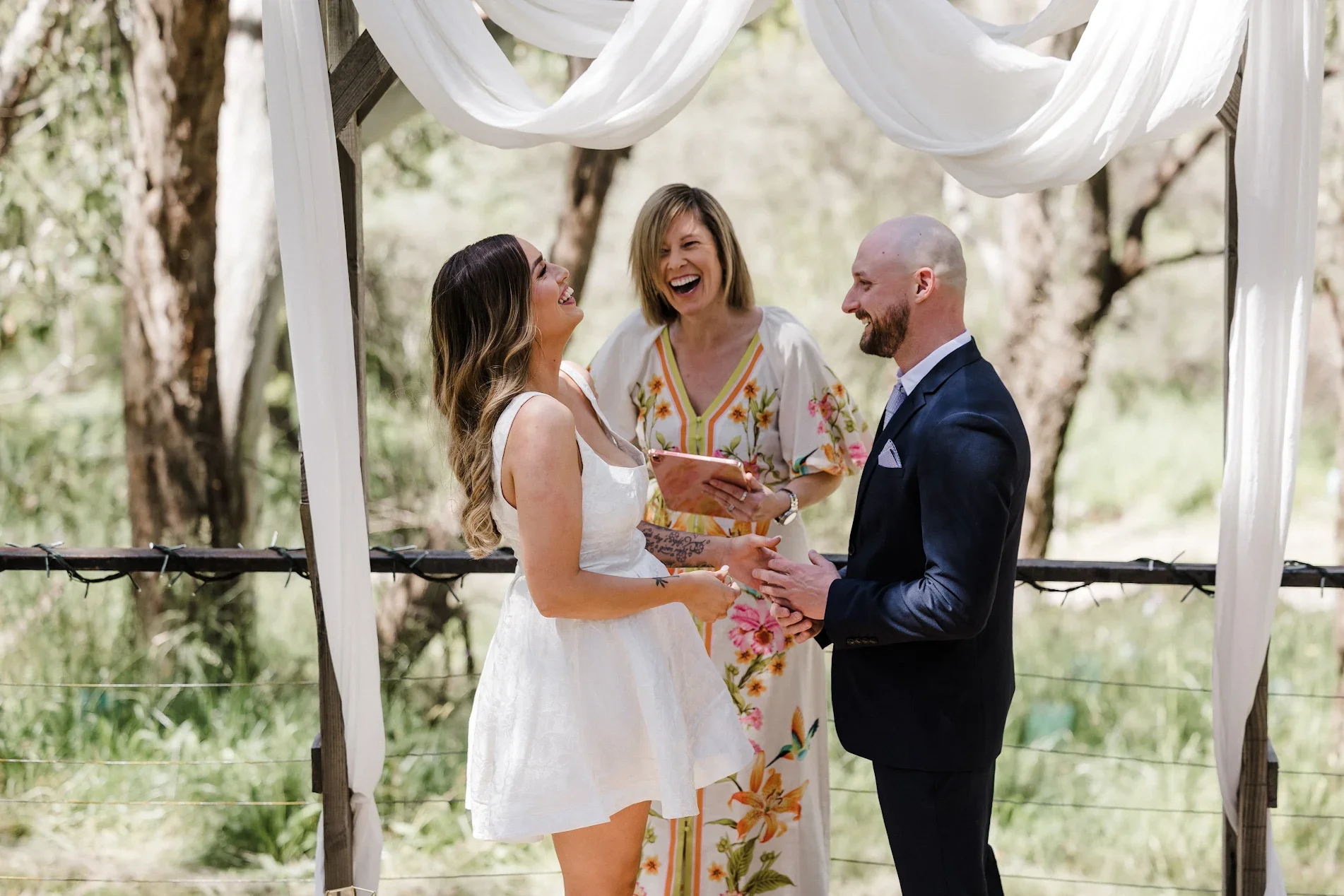 Bride and Groom in an Adelaide Hills Winery wedding with Penelope Adelaide celebrant