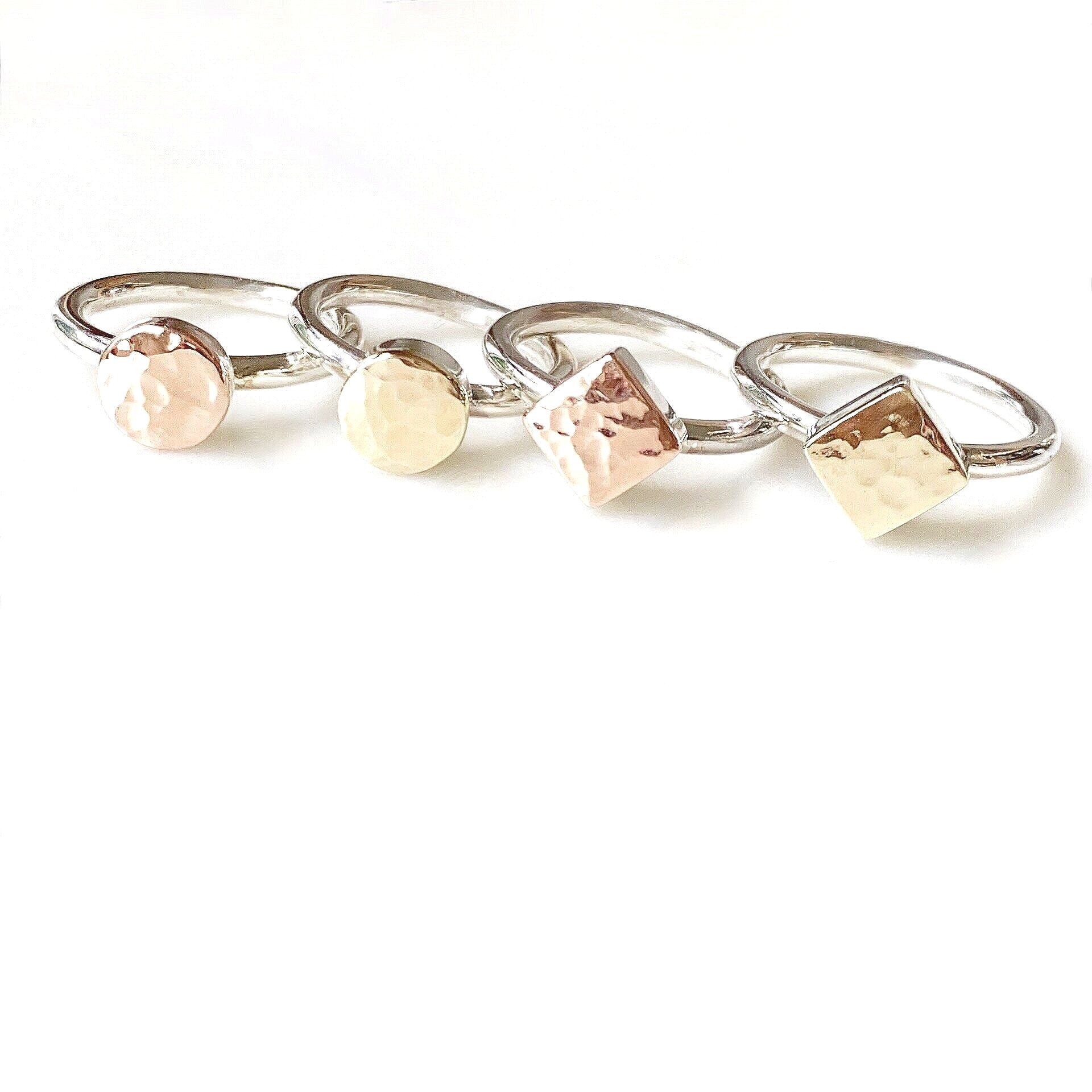 9ct Rose and Yellow Gold "Gem" rings