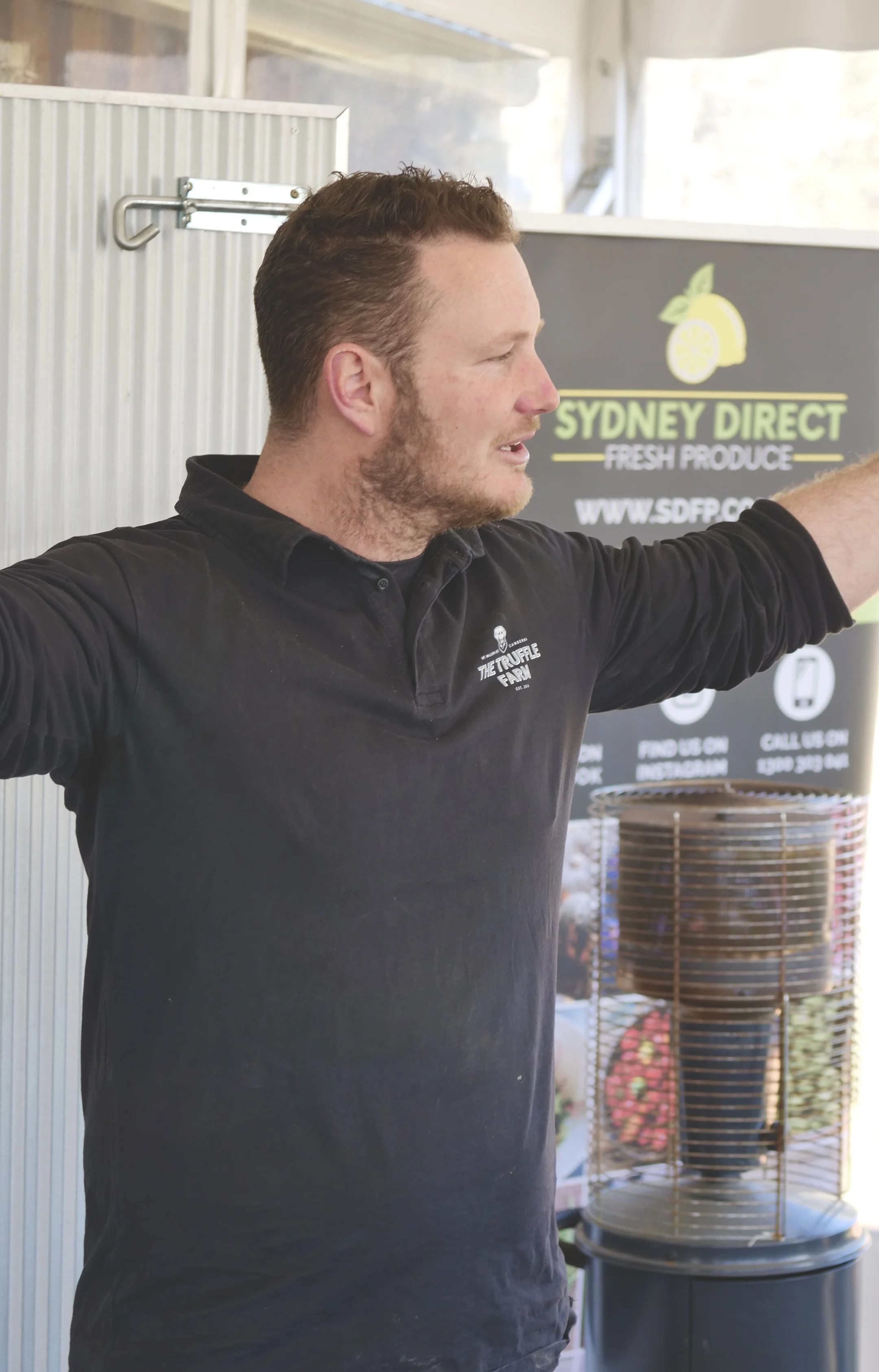 JAYSON MESMAN EDUCATING THE CHEFS ON TRUFFLE HUNTING.