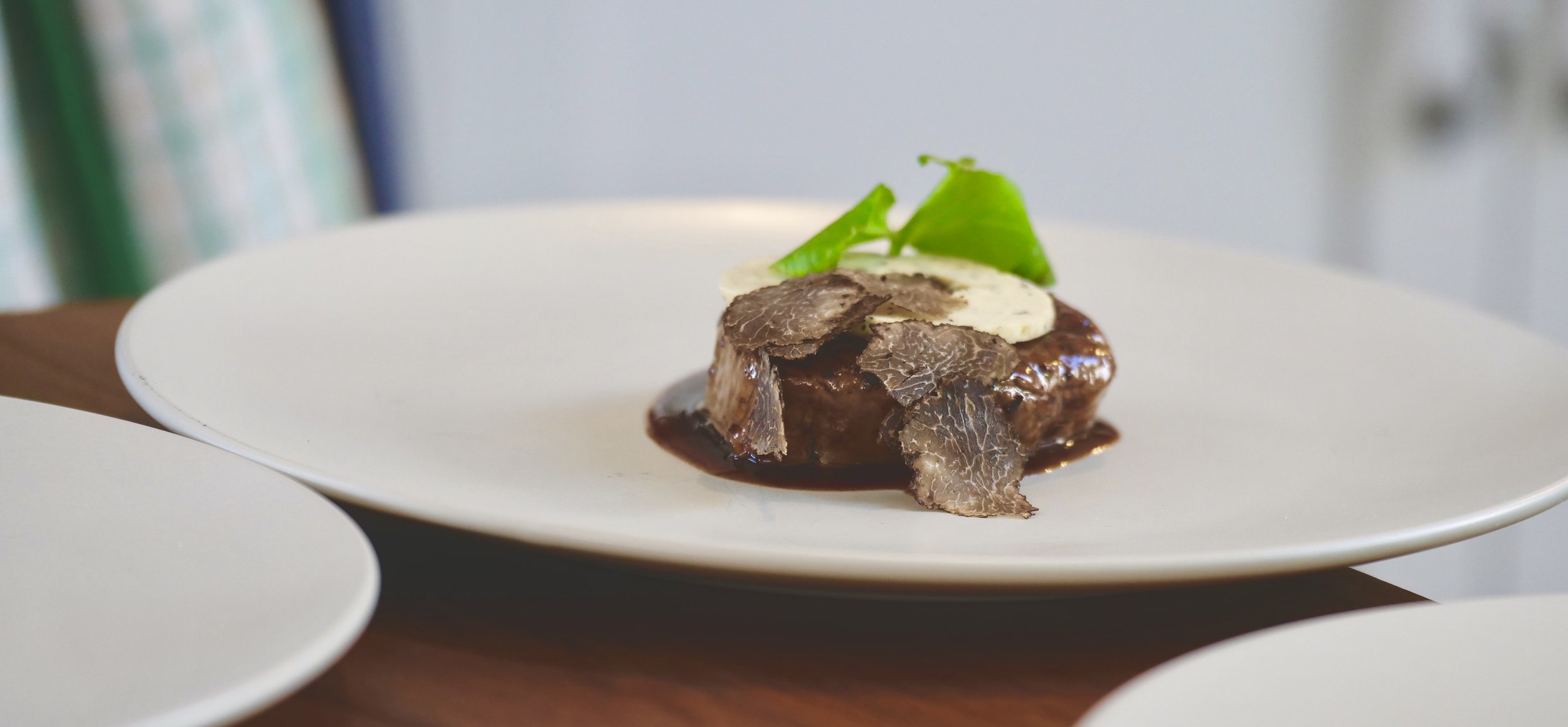 AFTER THE TRUFFLE EDUCATION COMES THE TASTING. BEEF, TRUFFLE AND JUS.