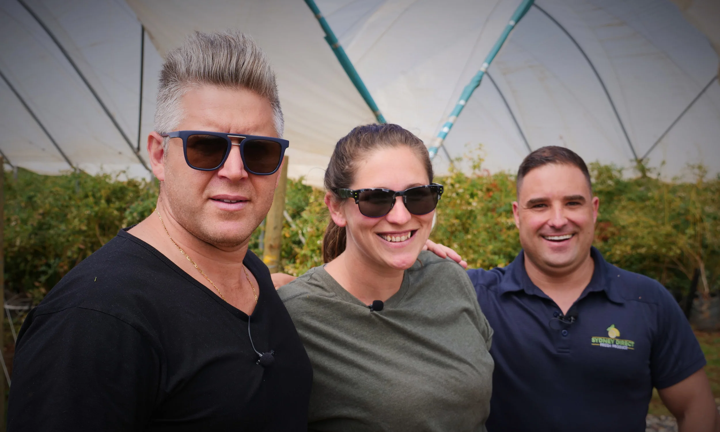 LUKE AND MASSIMO CHECKED IN WITH THE TASSIE BLUEBERRY QUEEN.