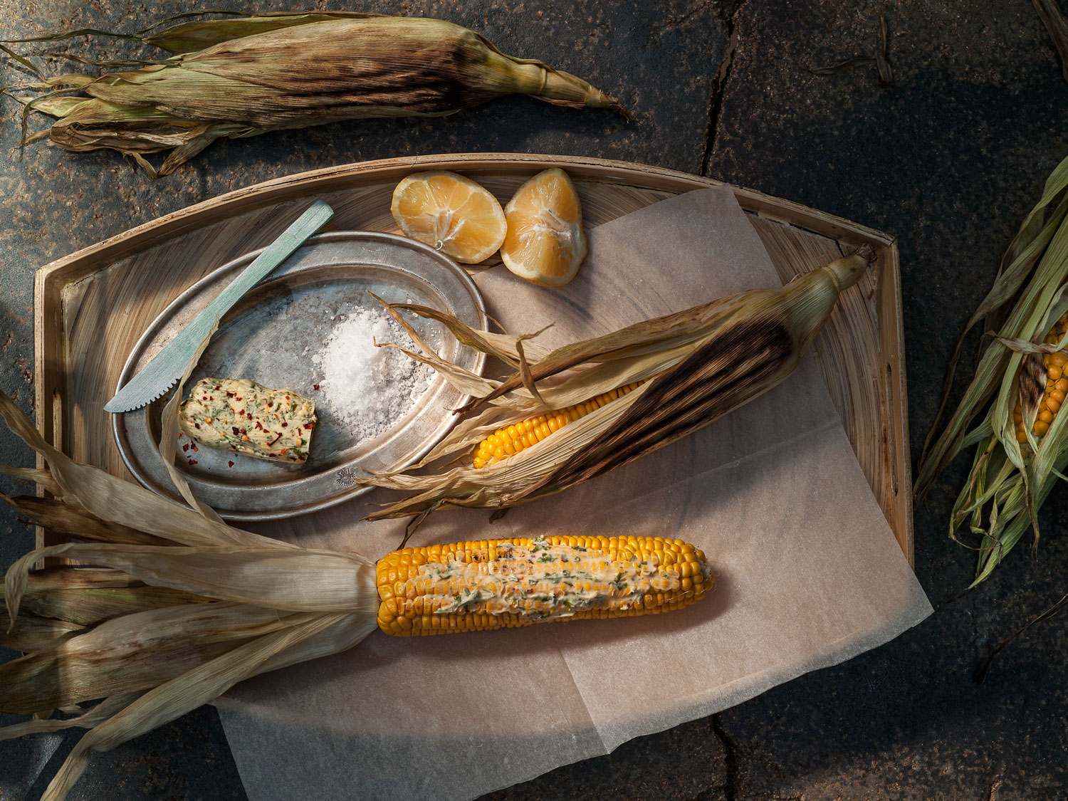  Grilled corn with spicy butter  © Stavros Kostakis &amp; Panagiota Liakopoulou 