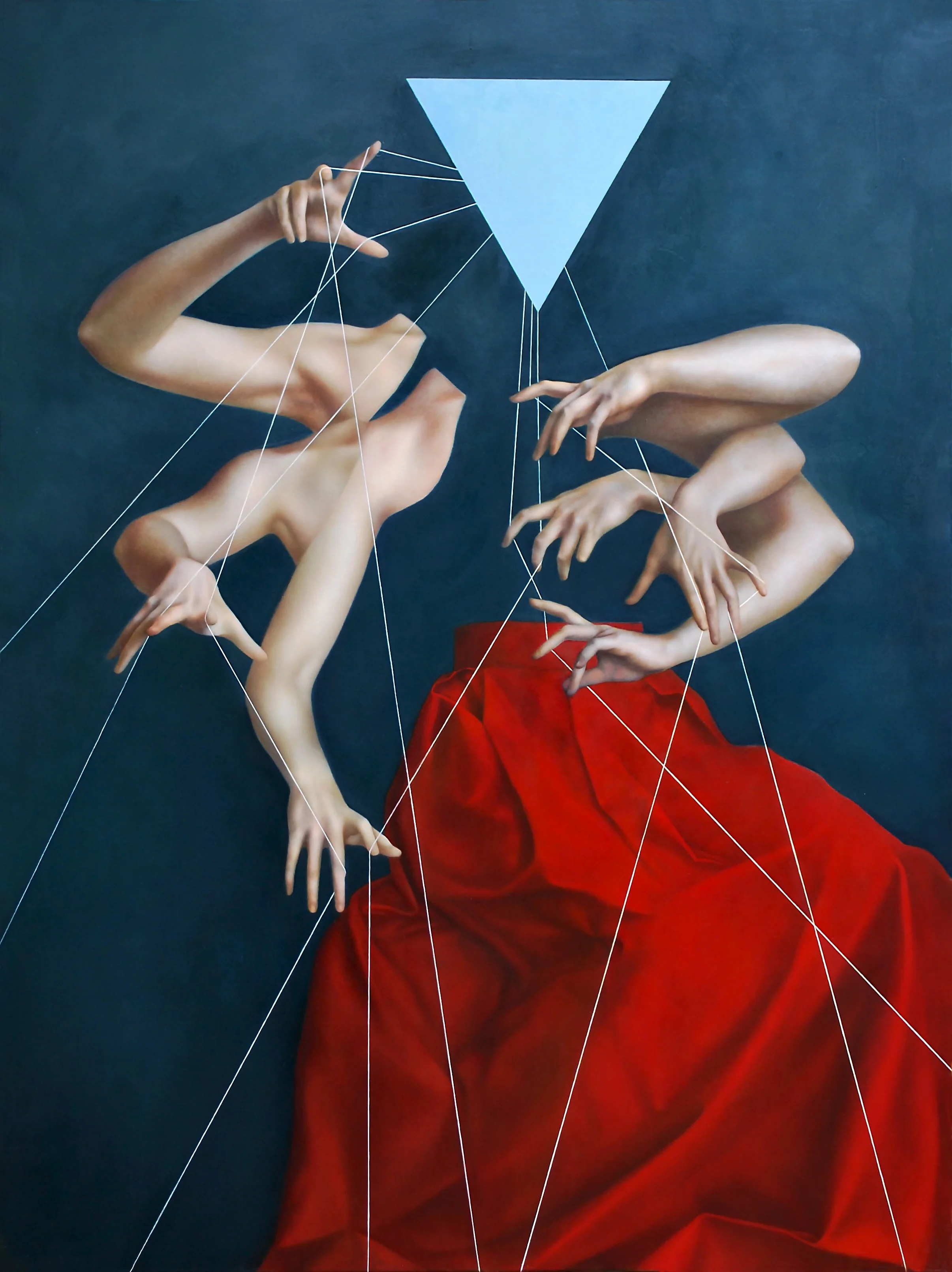 Moirai Blue, oil on canvas, 160 x 120 cm, 2015
