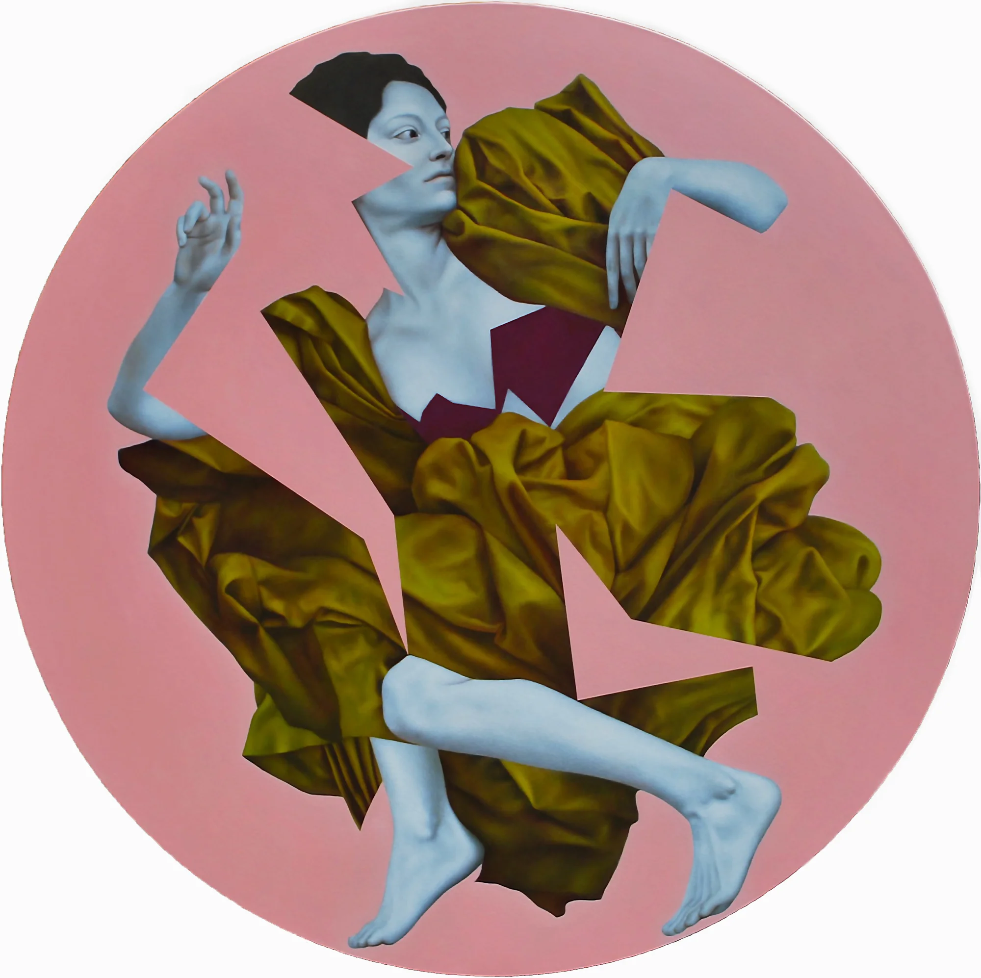 Idmon Pink, oil on canvas, 120 cm diameter, 2016