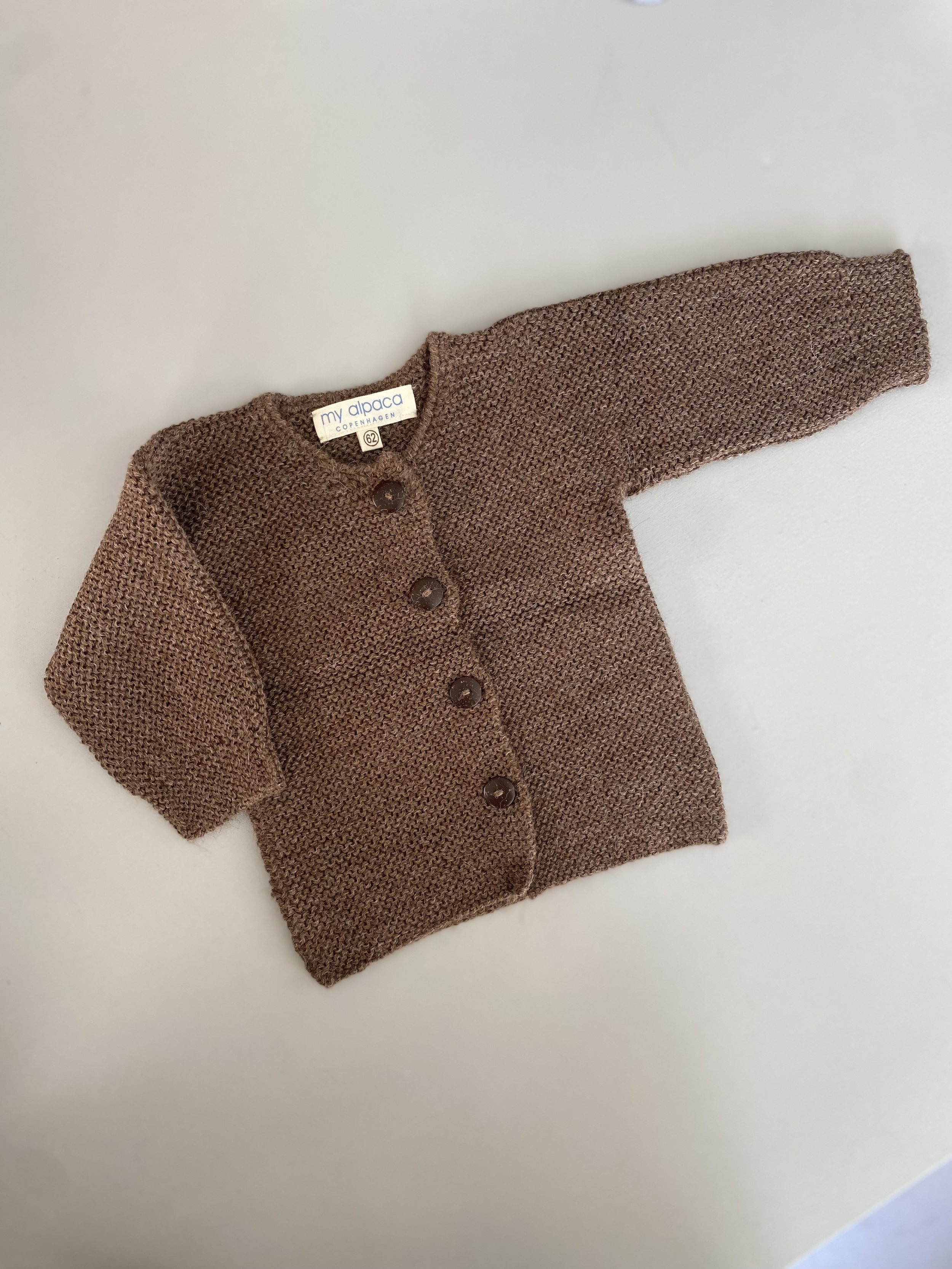 my alpaca copenhagen, hand-knitted cardigan, dark brown