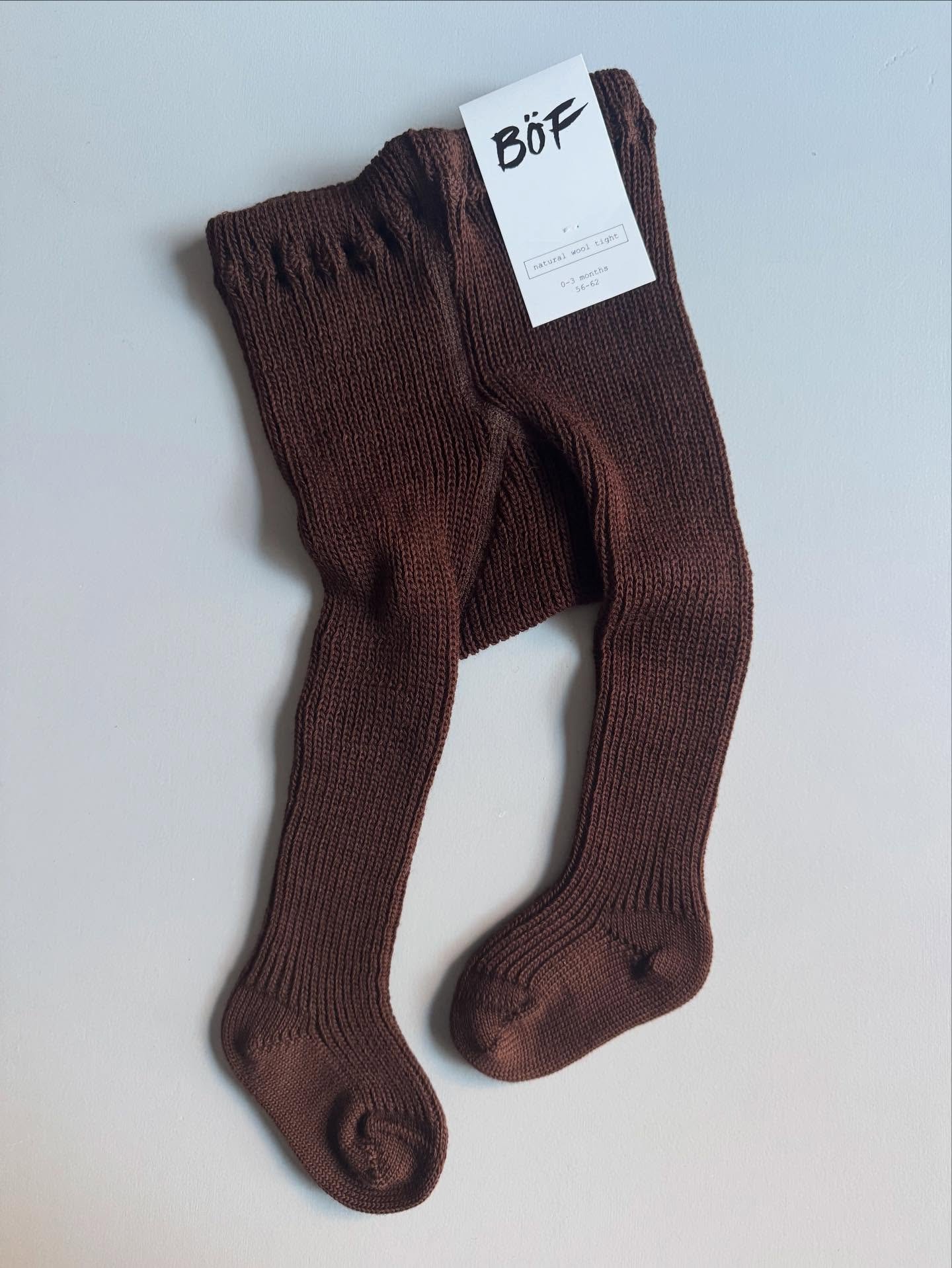 &hellip;NEW! B&Ouml;F tights 〰️ thick wool rib tights 🤎 organic wool - smooth rib knit for babies in the best brown brown color. online now #boefshopcopenhagen