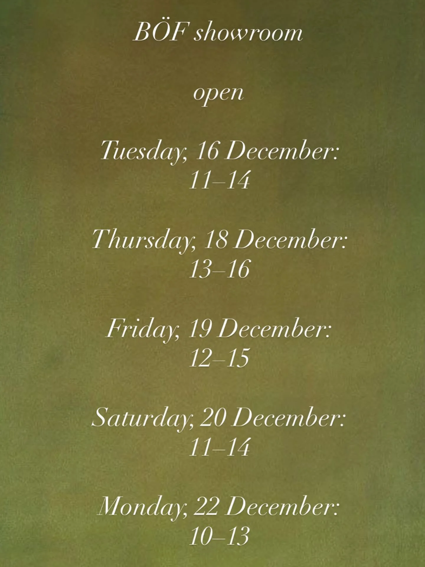 &hellip;B&Ouml;F showroom 〰️ opening hours before Christmas 🤎 Ny Carlsberg Vej 17, Copenhagen V #boefshcopenhagen #boefshowroom