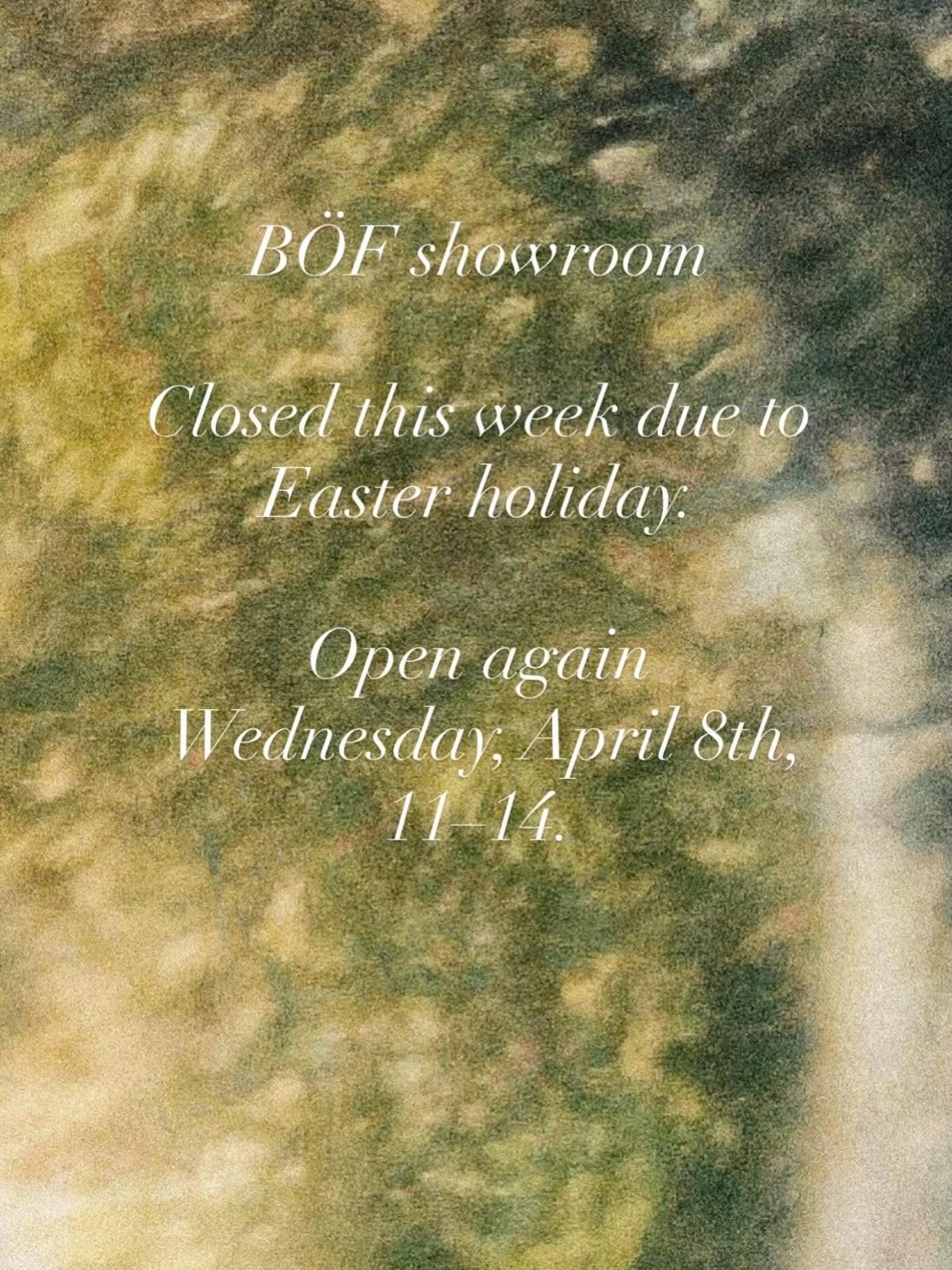 &hellip;so sorry for any inconvenience 🤎 the showroom will open again Wednesday 8th of April 〰️ orders will be shipped out today #boefshopcopenhagen #boefshowroom