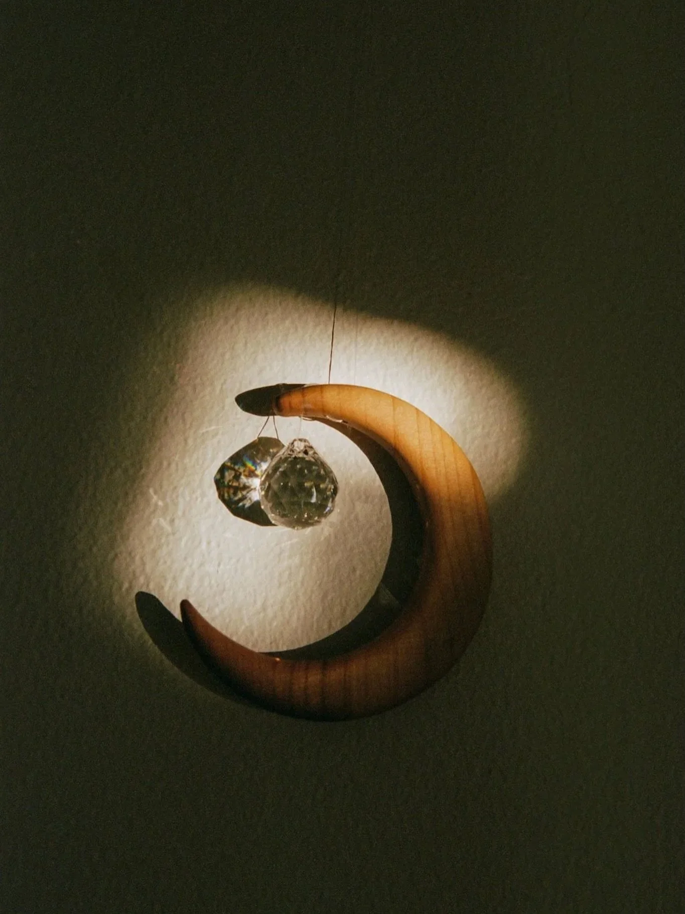 &hellip;back in stock 🤎 wooden mobile /window decoration with a rainbow crystal #boefshopcopenhagen #woodenmobile
