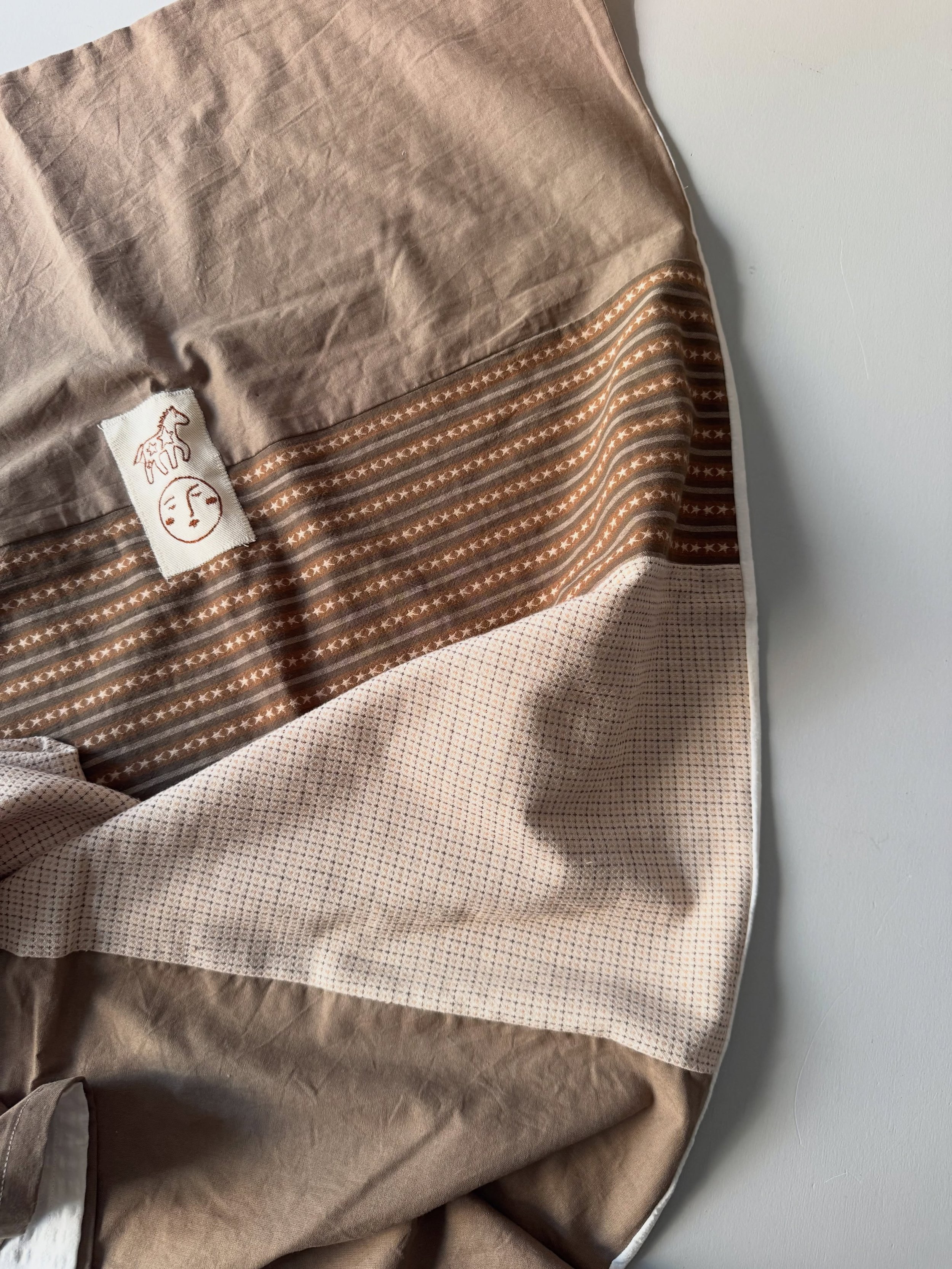&hellip;new 🤎 limited baby bedding/duvet handmade by @shop.hubbus  are online now 〰️ the cover exists as a one-of-a-kind piece #boefshopcopenhagen #shophubbus #babybedding
