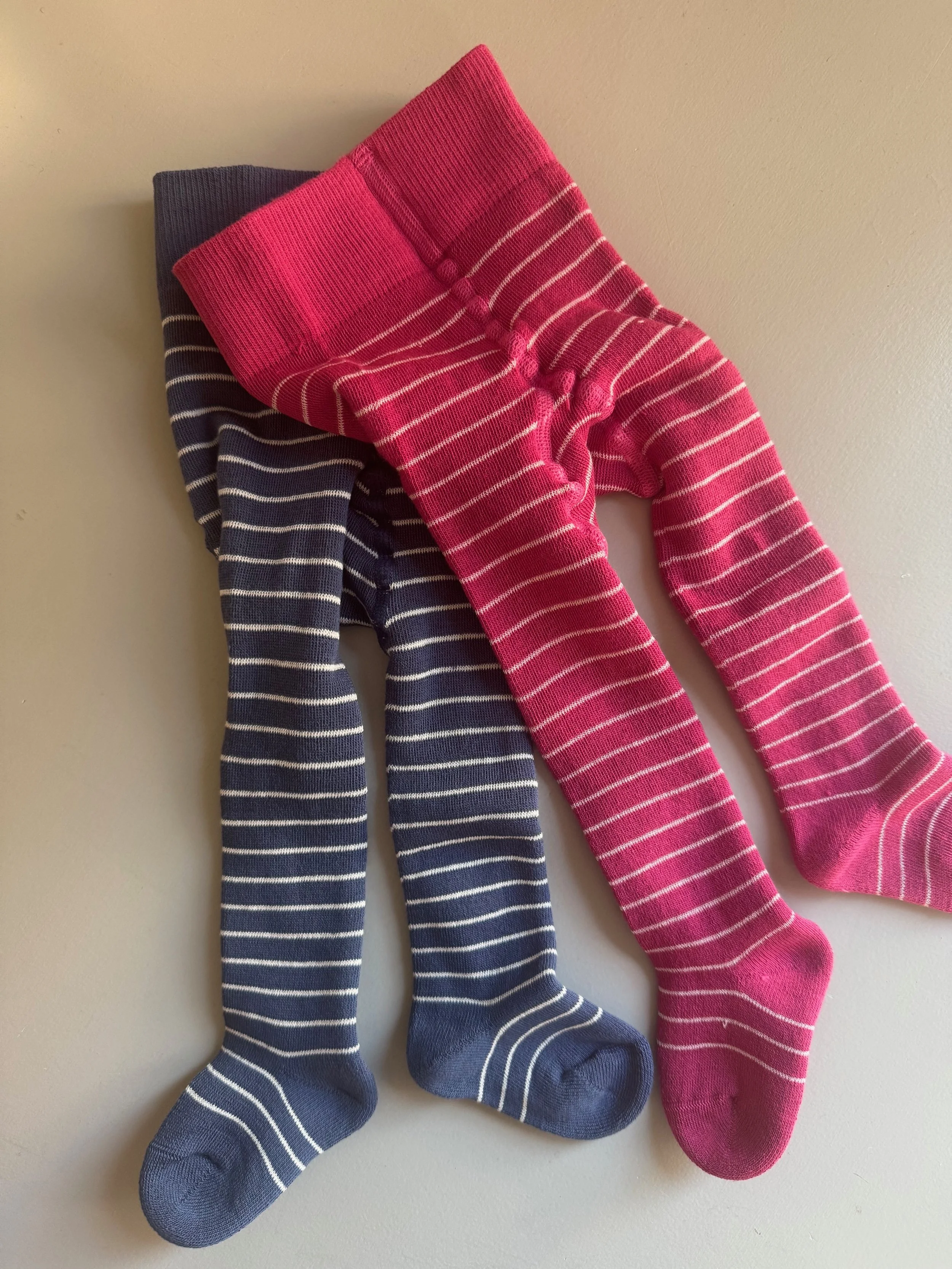 grödo terry cotton tights, blue and pink