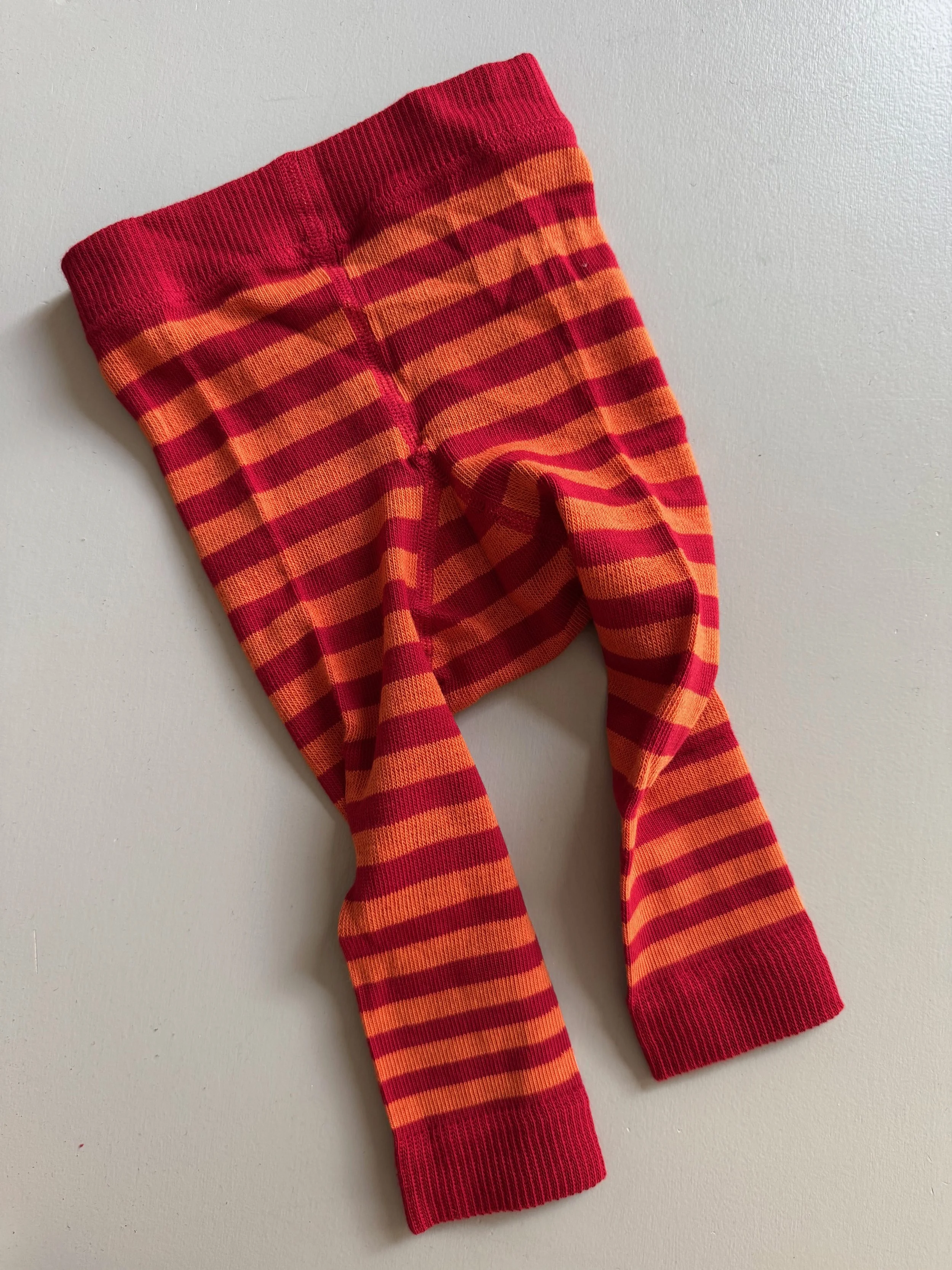 grödo cotton leggings, red/orange stripes