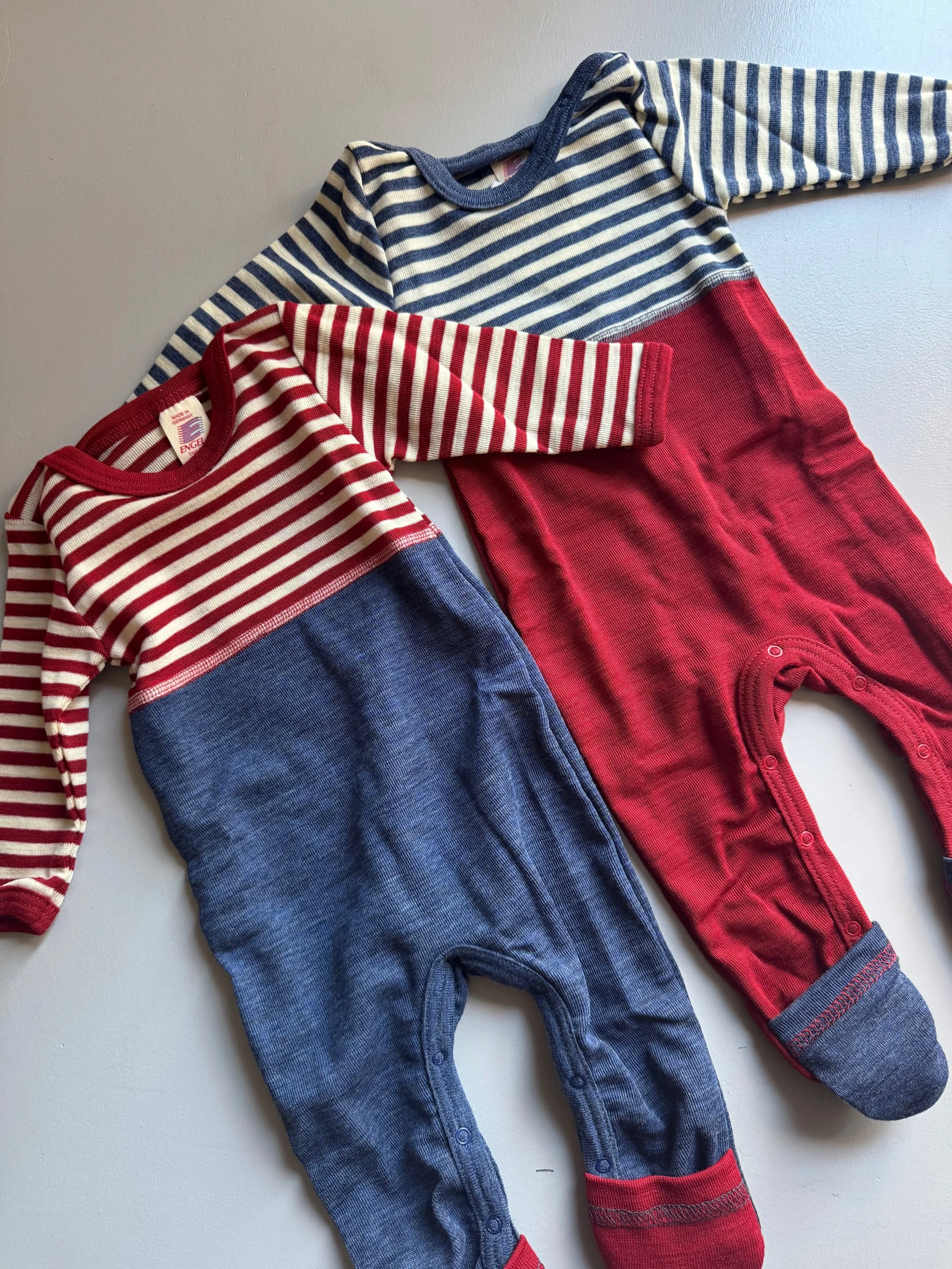 engel, organic marino wool, sleep overall, stripes