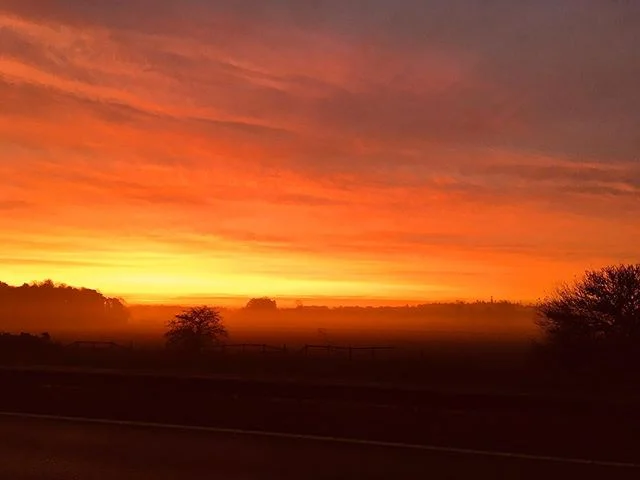 and a good morning to you Norfolk. #dawn #sunrise #norfolk #viewfromawindow #onmywaytowork