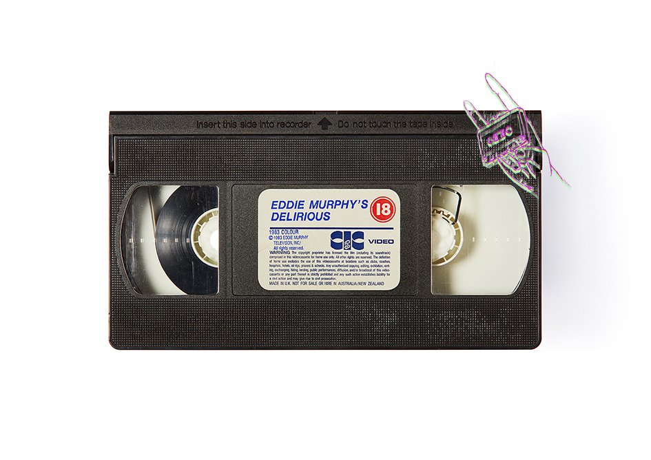 Eddie Murphy - Delirious, blockbuster video, blockbuster, VHS, Video Cassette, 80s, retro, cassette, cassette, cassettes, cassette tape, classic cassette prints, www.classiccassetteprints.com