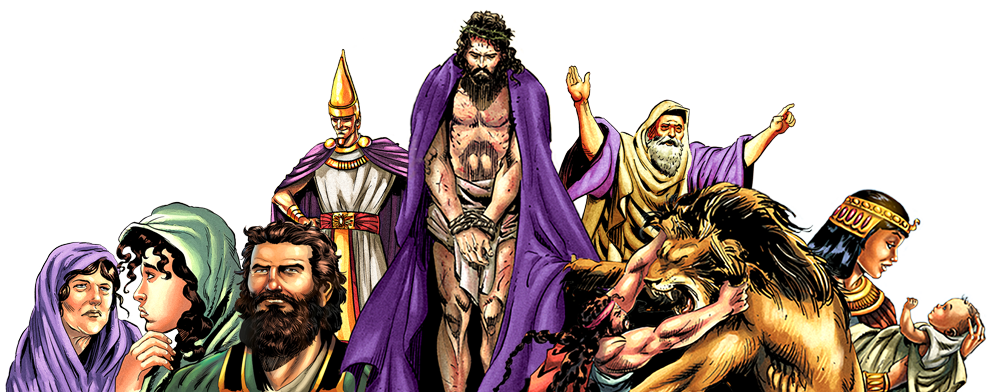 A SELECTION OF THE BEAUTIFUL CHARACTER ILLUSTRATIONS FROM THE ACTION BIBLE (© Action Bible)