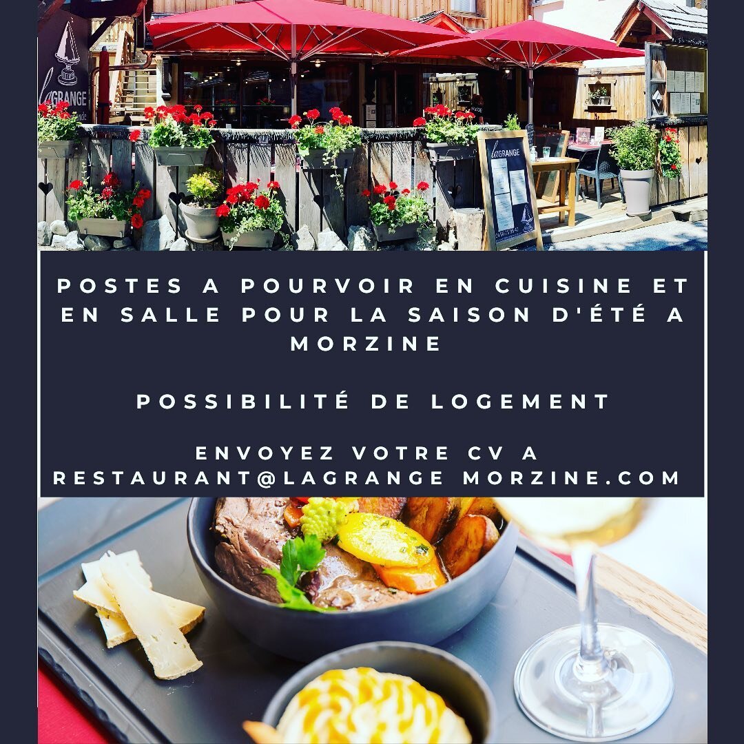 La Grange recrute! Venez rejoindre notre &eacute;quipe ! #morzine #saisond&eacute;t&eacute; #montagne #jobdete #lovemorzine