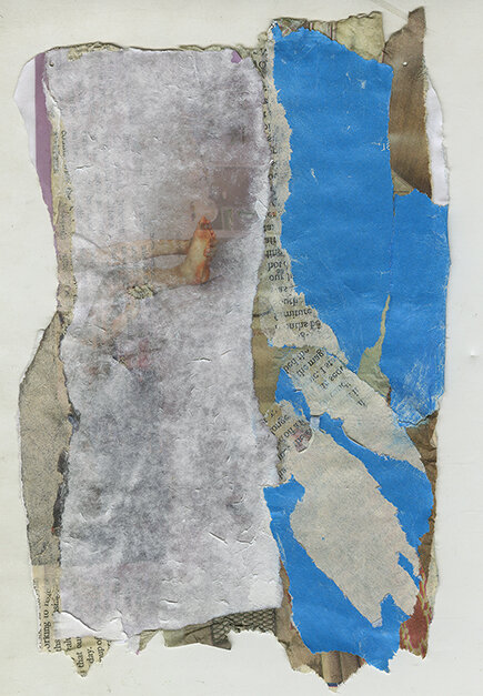  Material Test II, Excavation, 2018, Gel Medium Photo Transfer and Mixed Media, 5in x 7in 