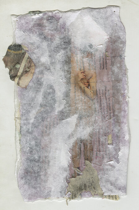  Material Test IV, Excavation, 2018, Gel Medium Photo Transfer and Mixed Media, 5in x 7in 