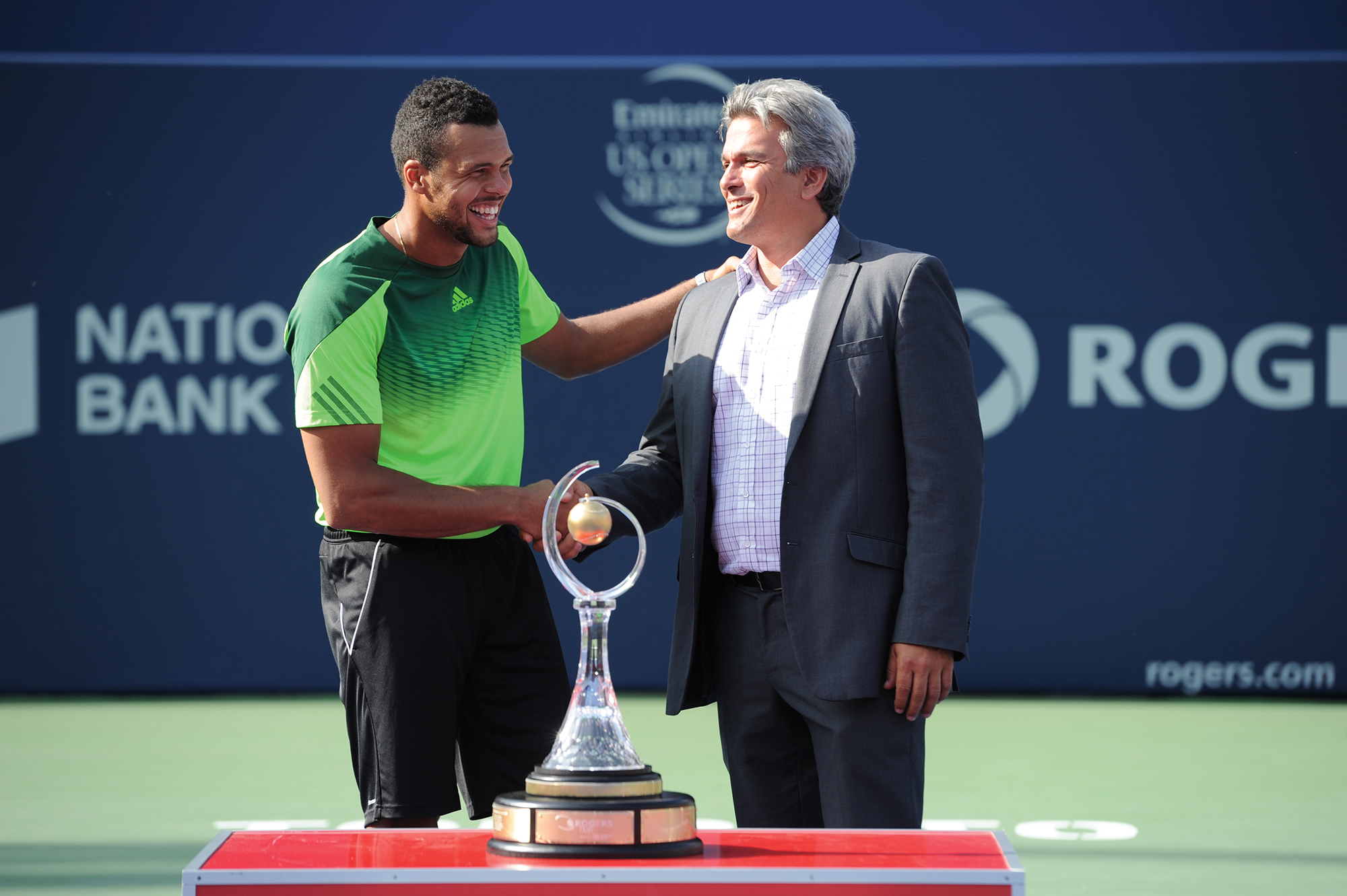 Karl with 2014 Rogers Cup Toronto Champion Jo-Wilfried Tsonga 