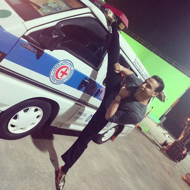 Taz Garcia on set
