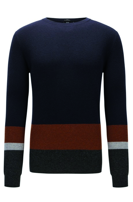 Colorblocked Virgin Wool Sweater BOSS, $185 USD