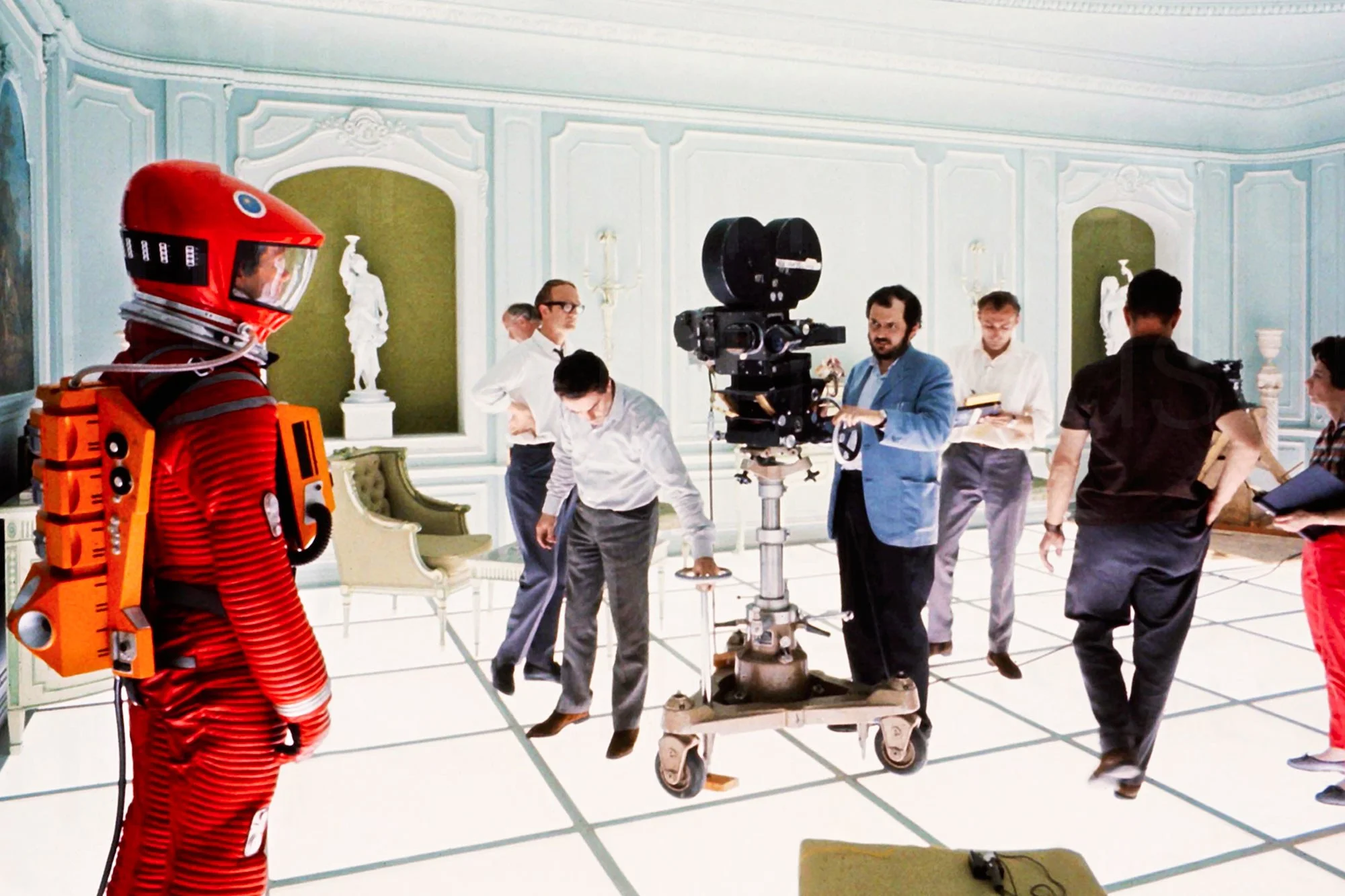 Stanley Kubrick on set of his 2001: A Space Odyssey