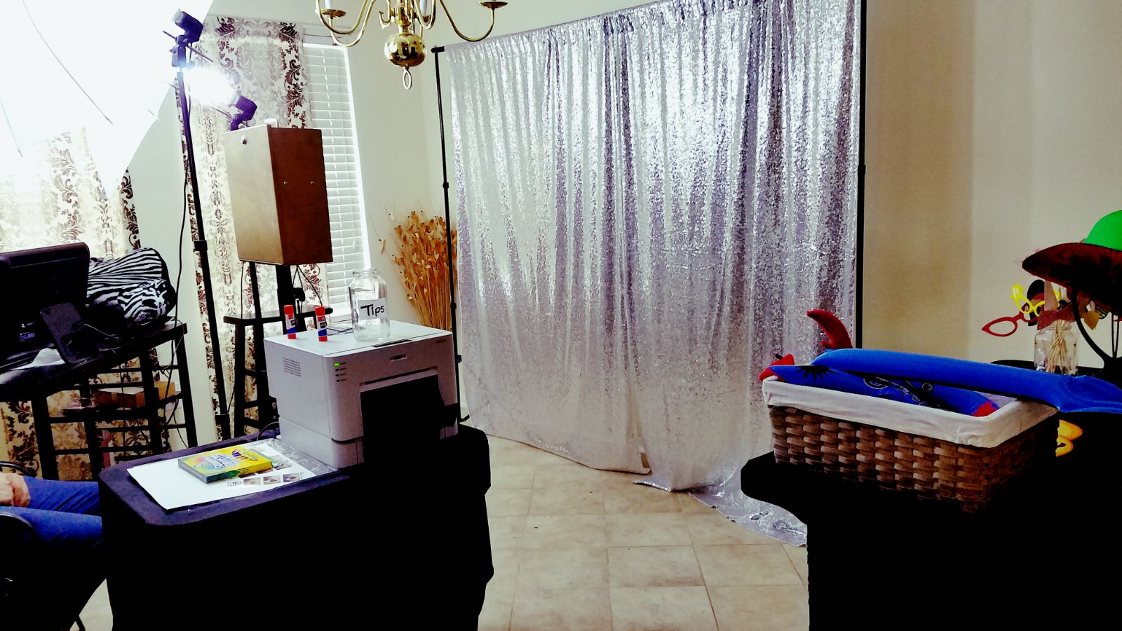 Open Air Photo Booth Silver Backdrop