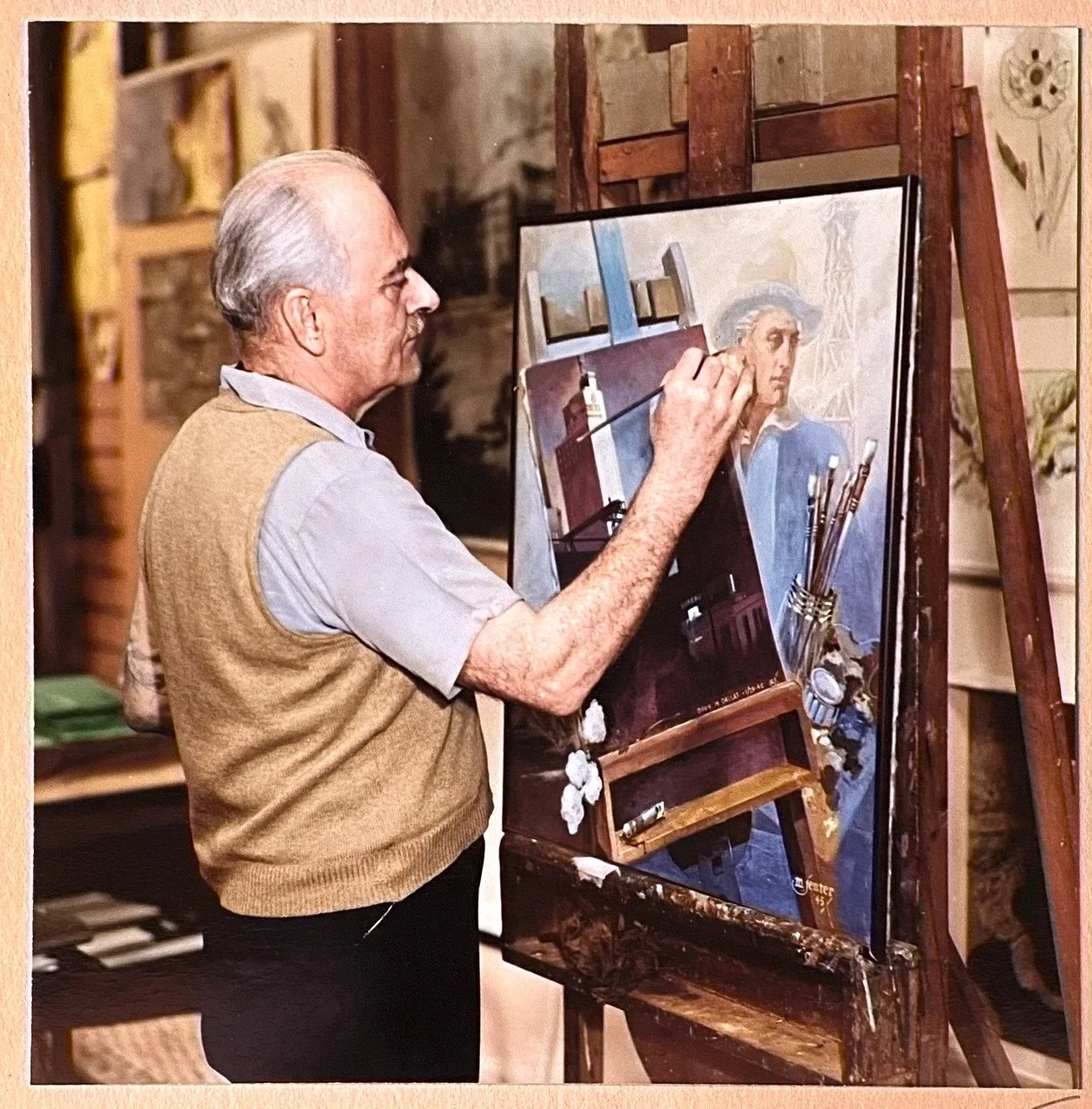 My Grandfather At the easel in 1943