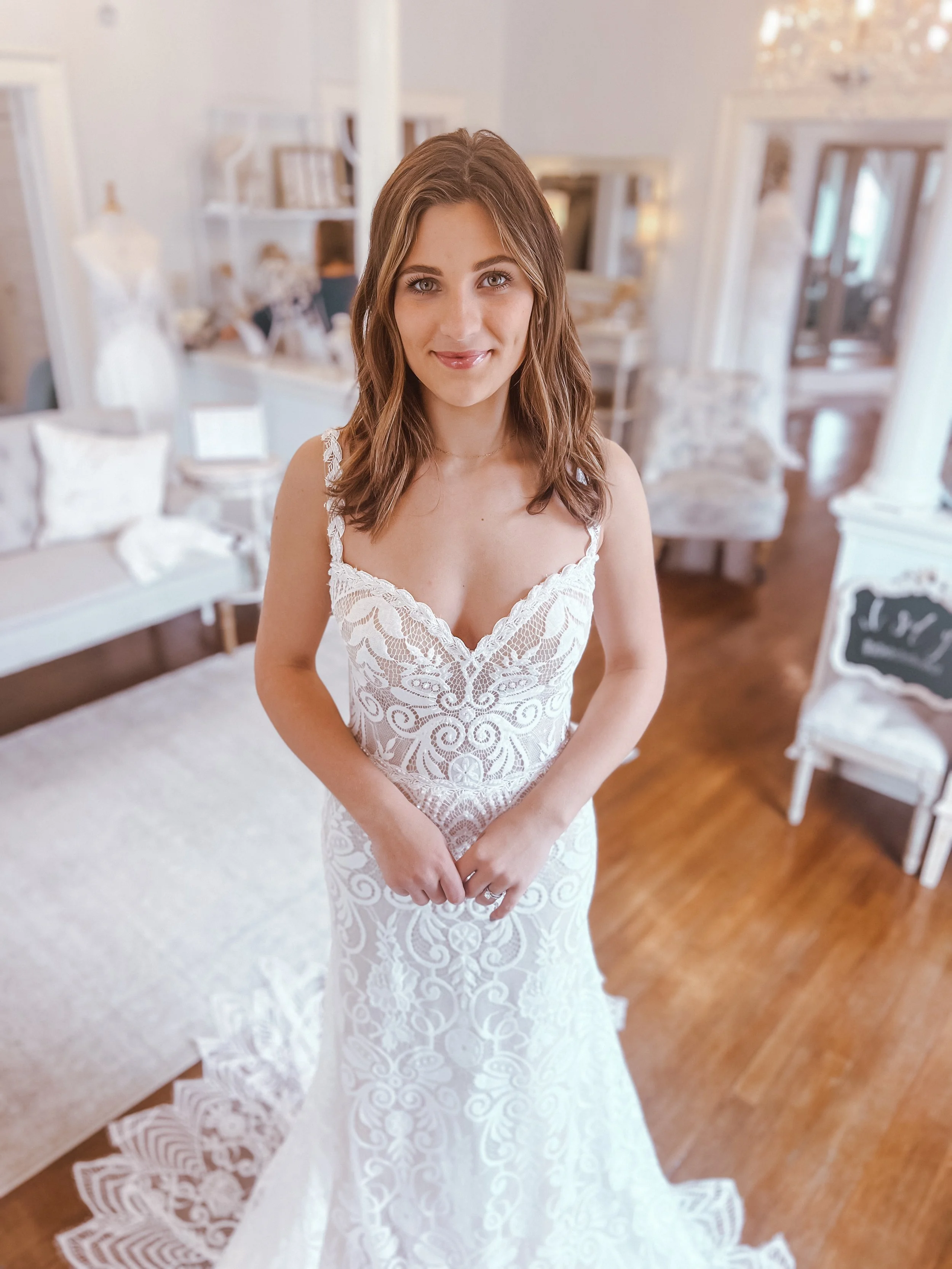 fitted boho wedding gown lace unique 