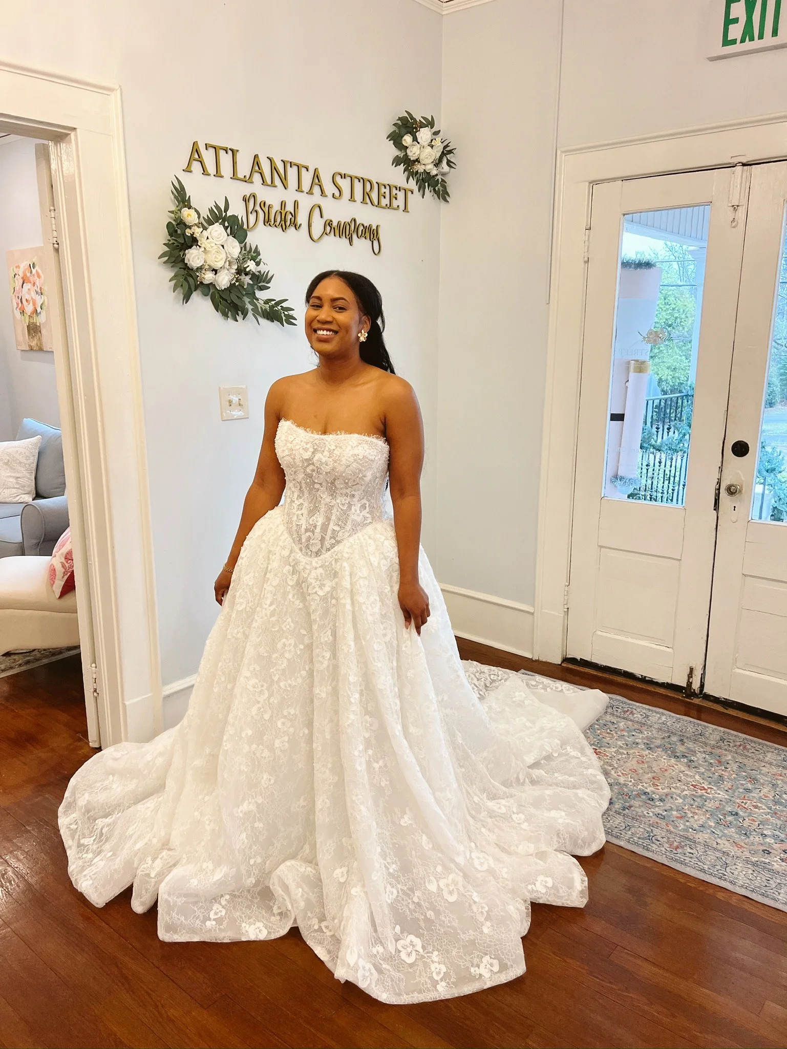 beaded and lace ball gown wedding dress