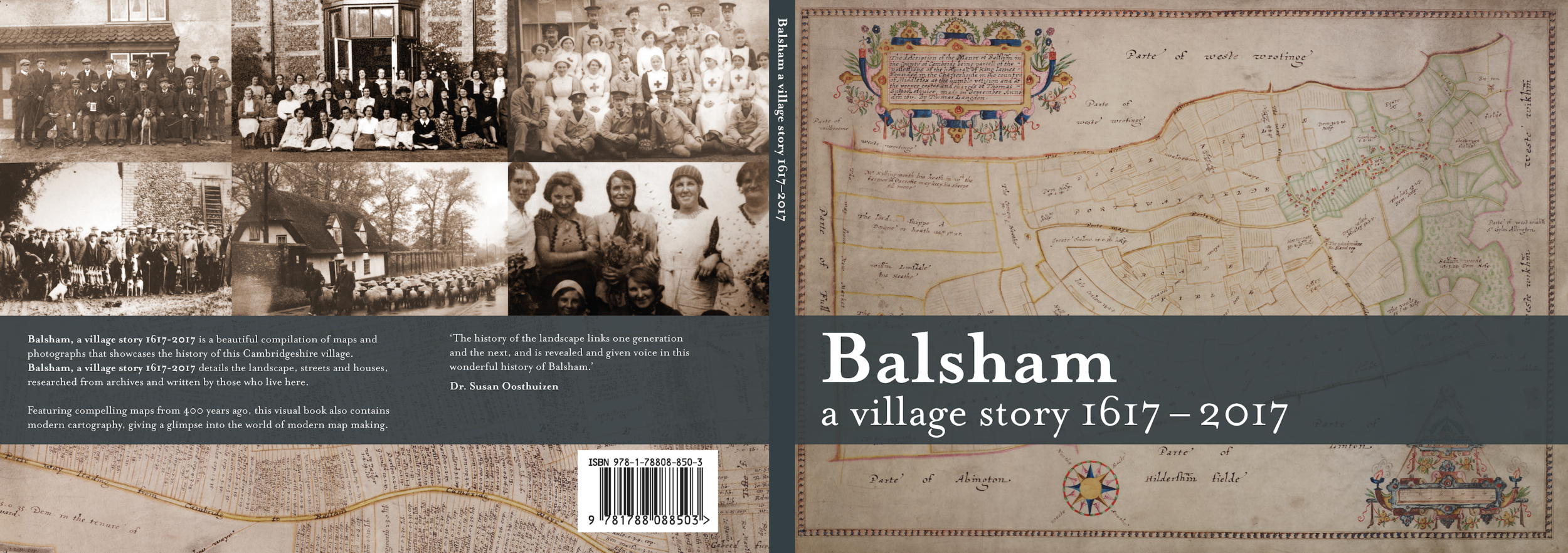 The cover features a map drawn in 1617 and the back cover has images of people who lived in the village in the past