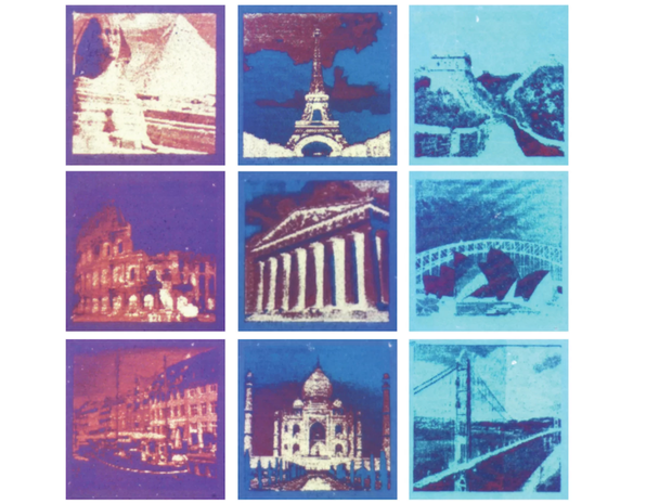 These are examples of laser-printed color patterns featuring 127,000 dots per inch. - TECHNICAL UNIVERSITY OF DENMARK