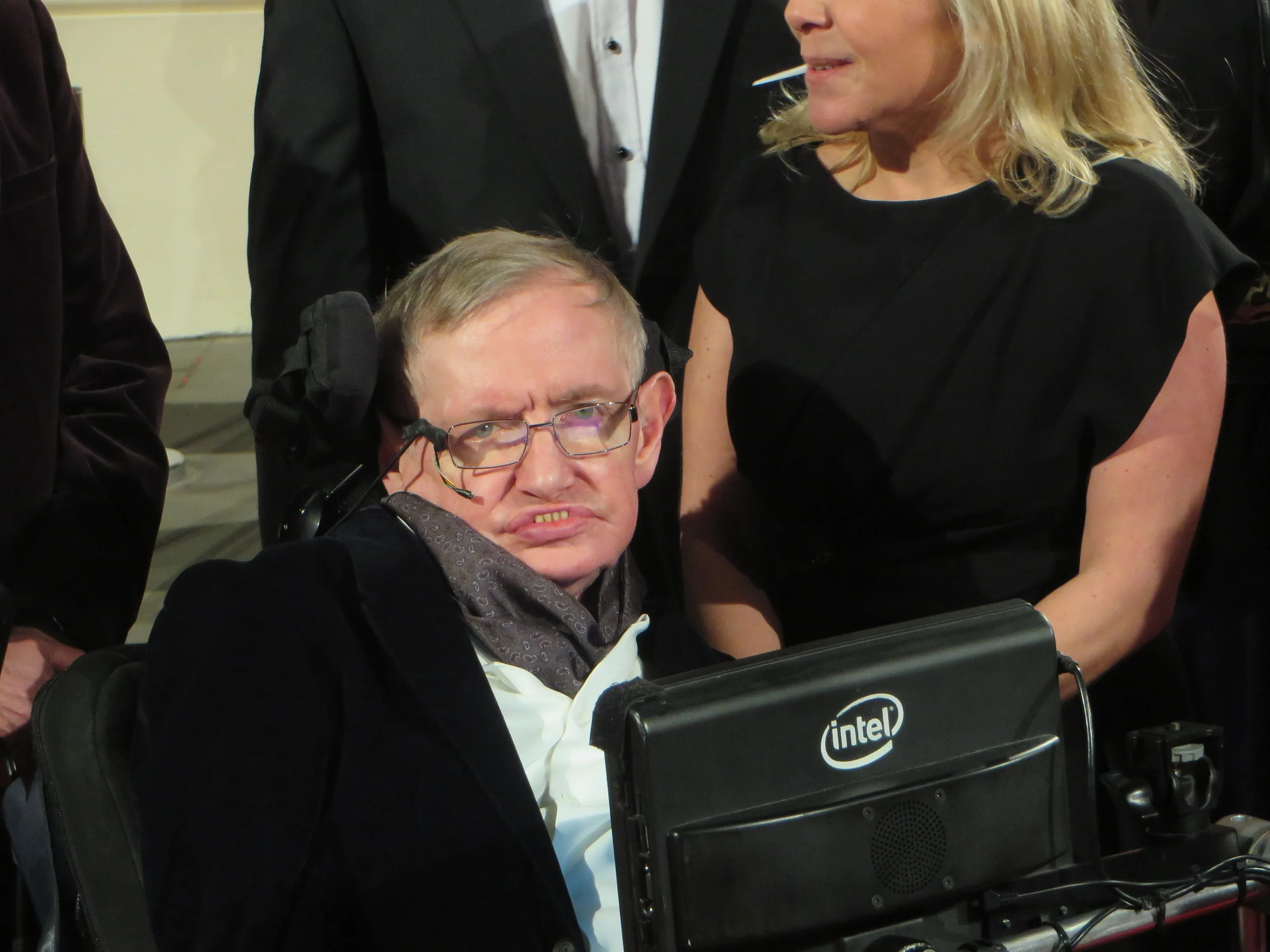 February 2015, Professor Stephen Hawking arrives at the 2015 BAFTA film awards ceremony in London.