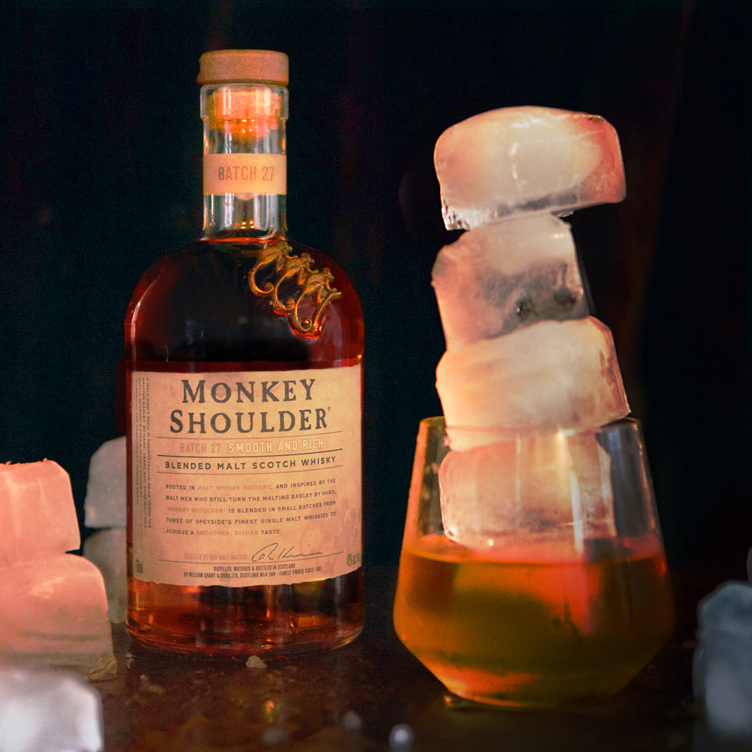 Here’s how to show up to your next cocktail party with some stones: Pour 2 parts Monkey Shoulder over ice, ice and some more ice. And then remember to sip responsibly. #LeaningTowerOfFreeza #ItsEvolutionary