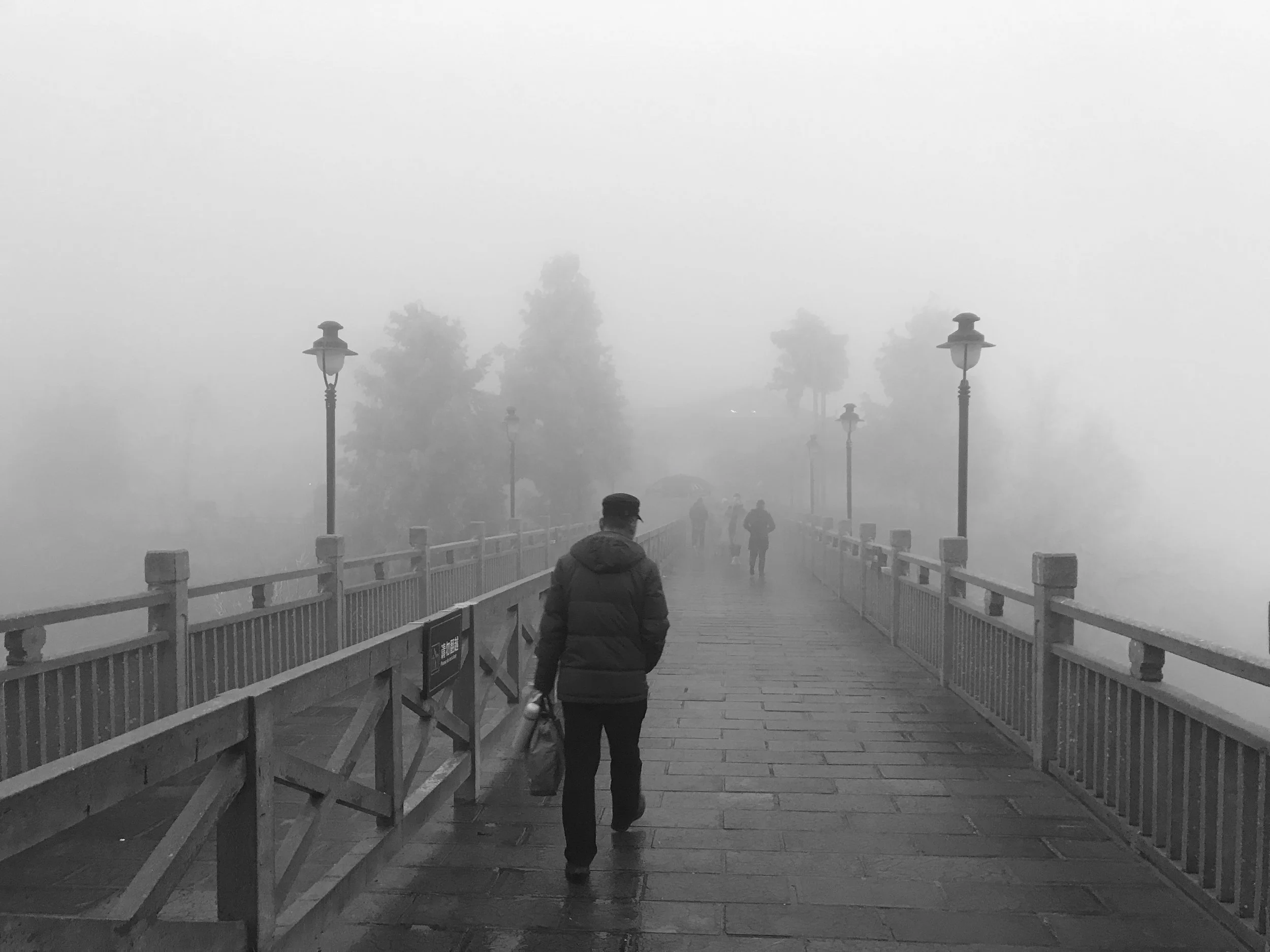 Into the fog.