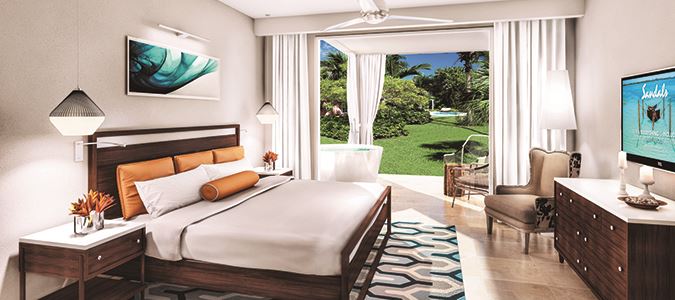 sandals ocean front suite