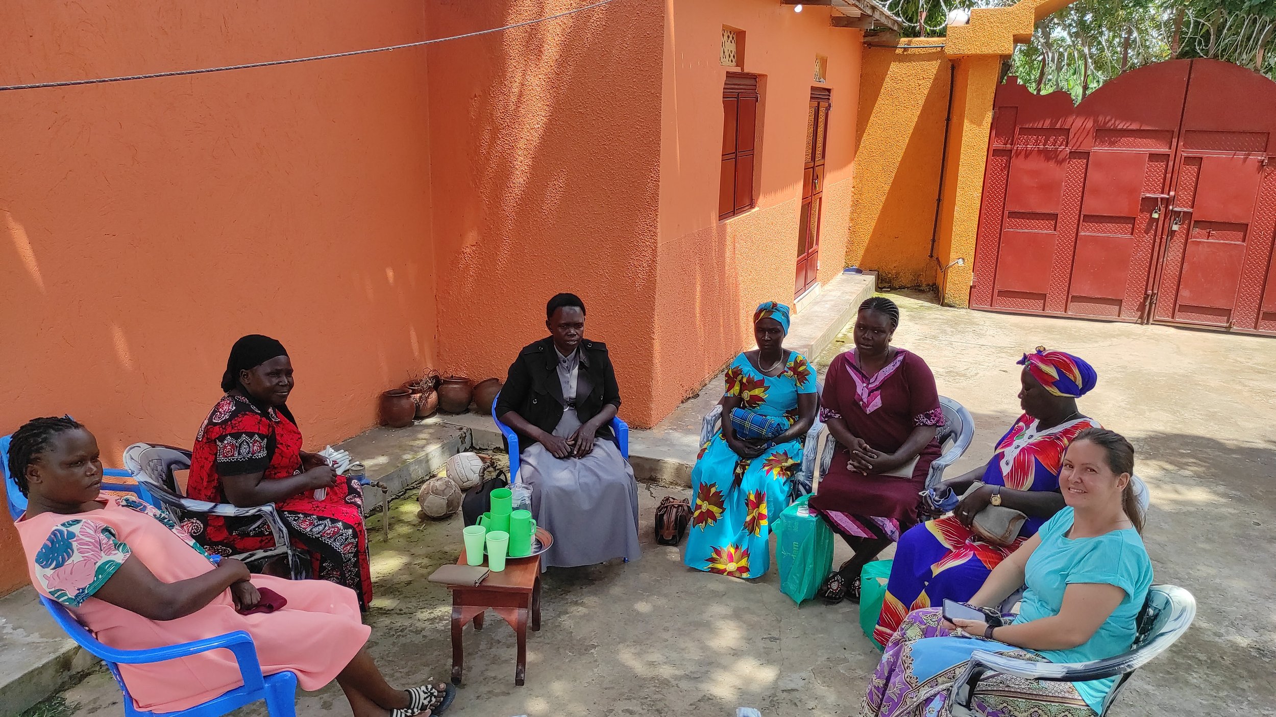 Sewing group visiting