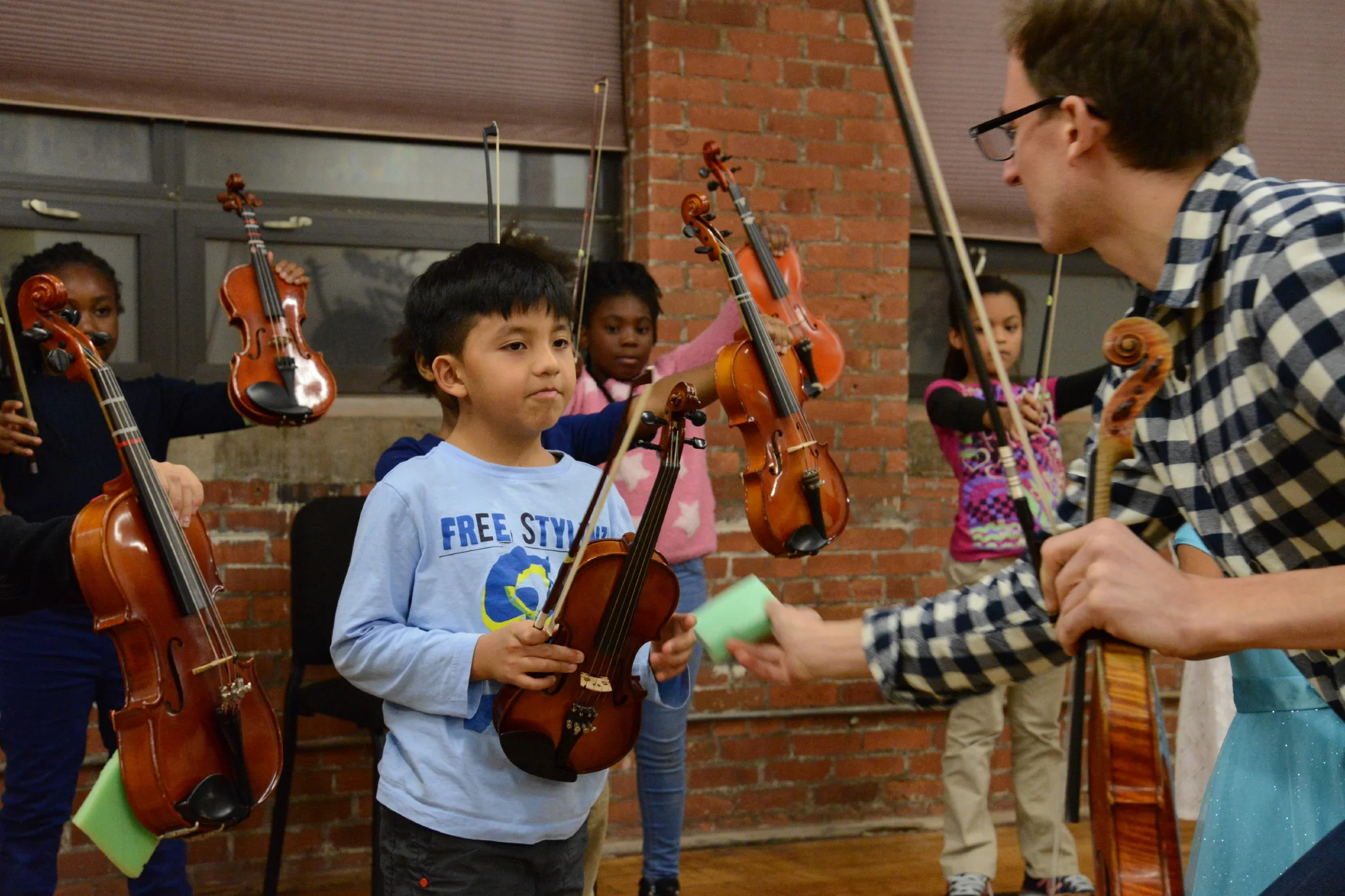 Carlos during his Discovery Orchestra class
