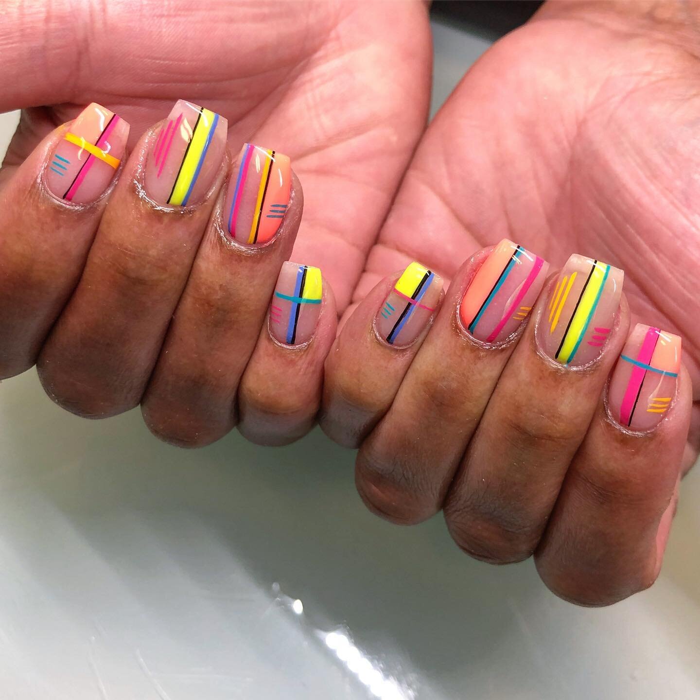 Colorful minimalist. 💅🏾 #artisannailstudio #charlottenailsalon #charlottenailtech #notd