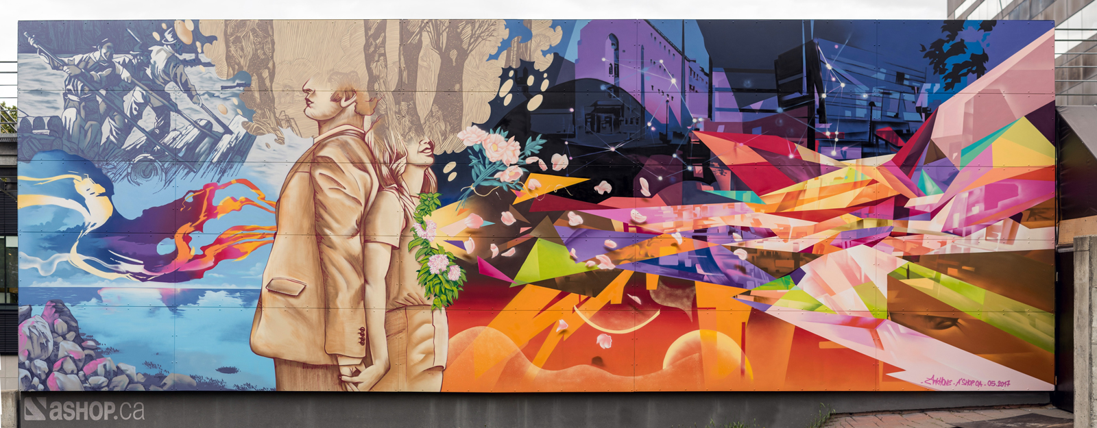 Ashop-Cegep Gérald-Godin-mural-Montreal-2017