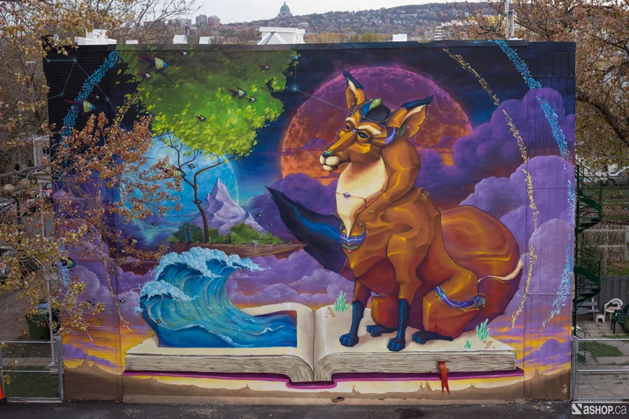 Ashop-NDPS school-Public art mural-Montreal-2017