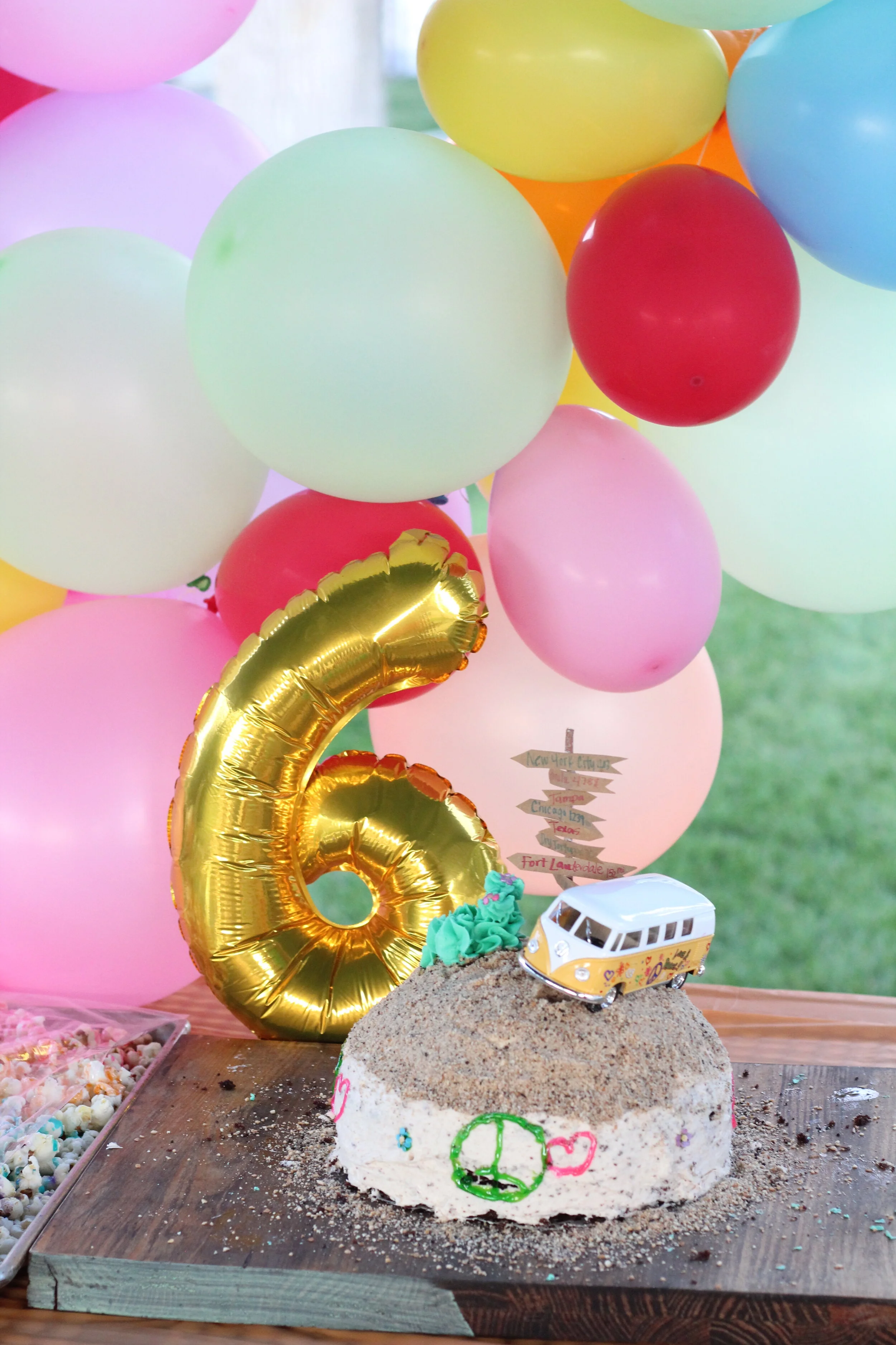 Leif's hippie van/graffiti birthday party!