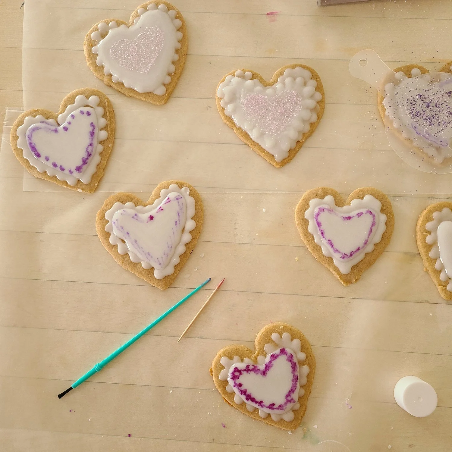 lovely lacy hearts Valentine’s cookies