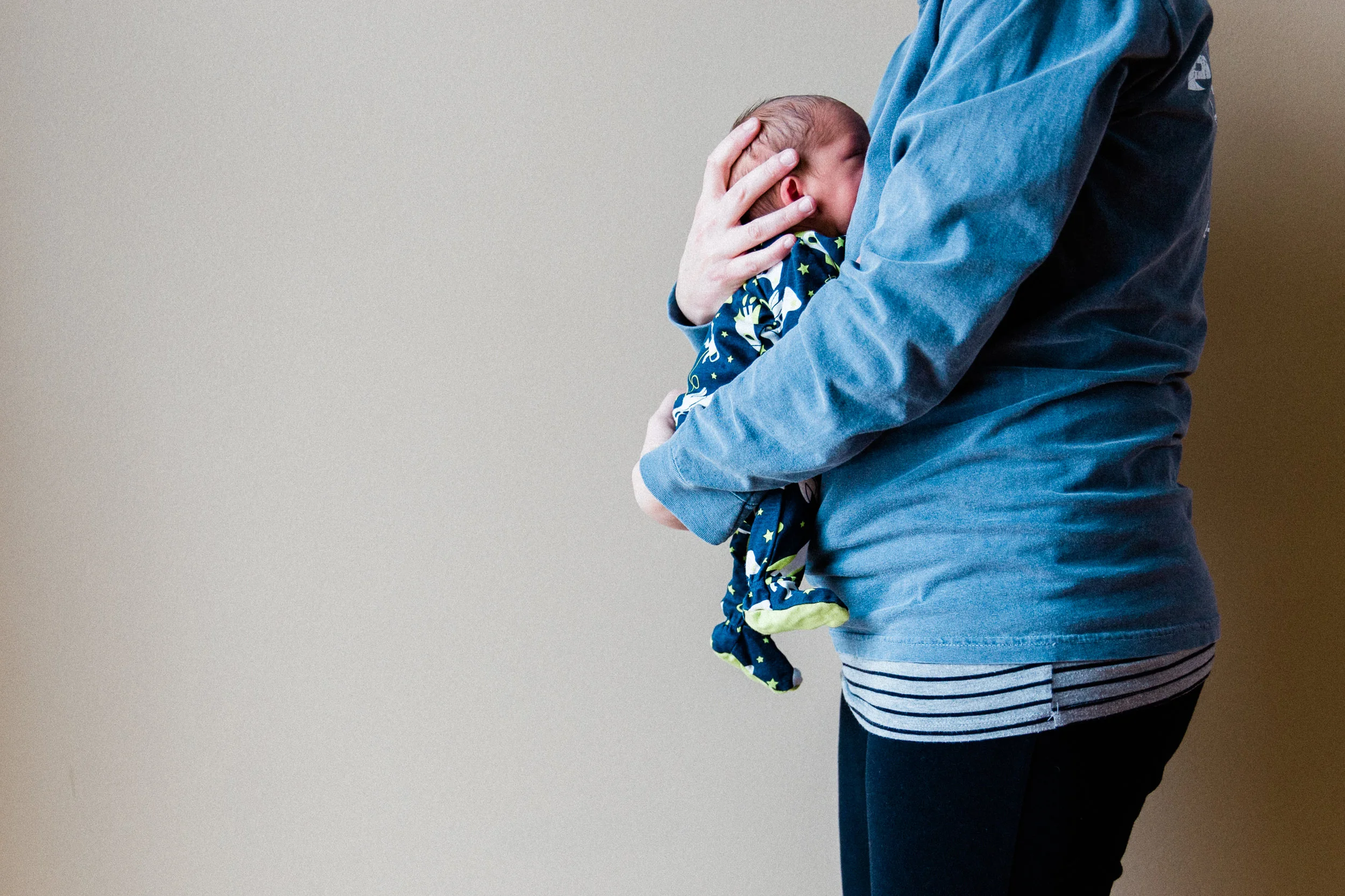 “40 weeks” holding a one week old Mikko James