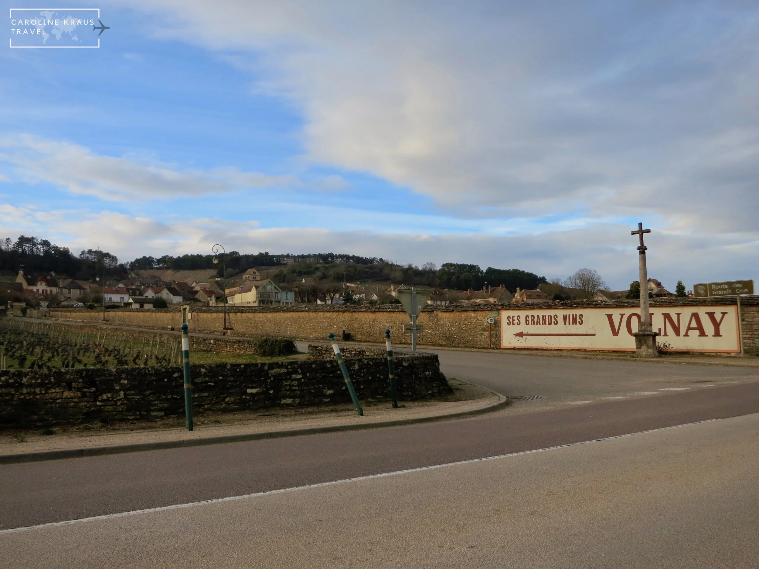 Biking into the town of Volnay