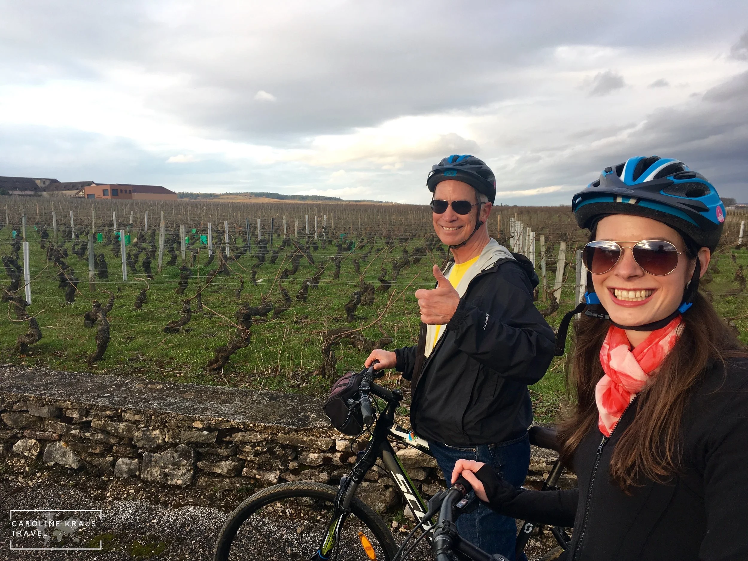 Biking through the vineyads