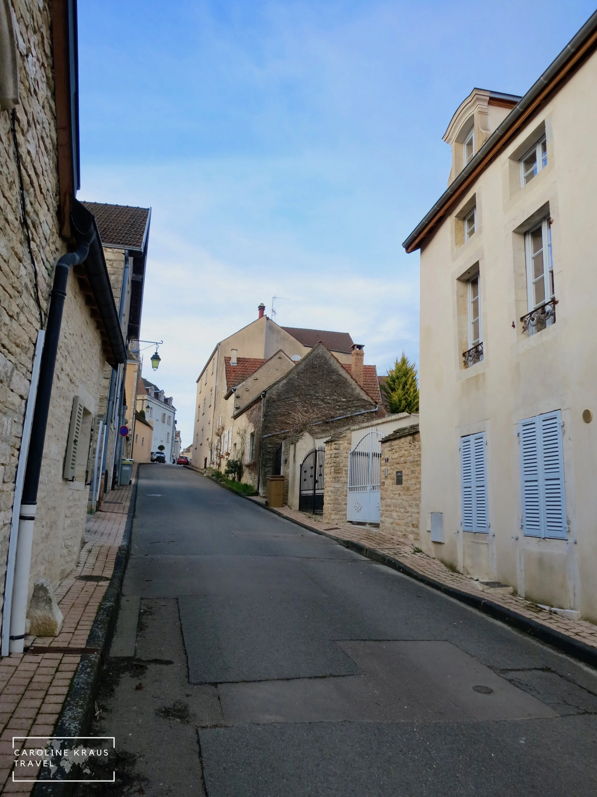 The street leading to town from our house