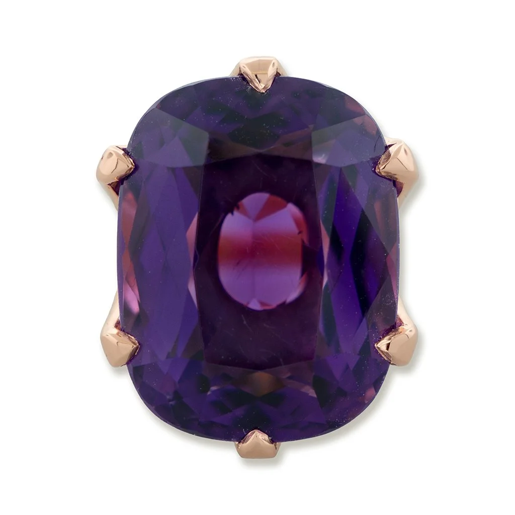 Cushion Cut Amethyst Ring
